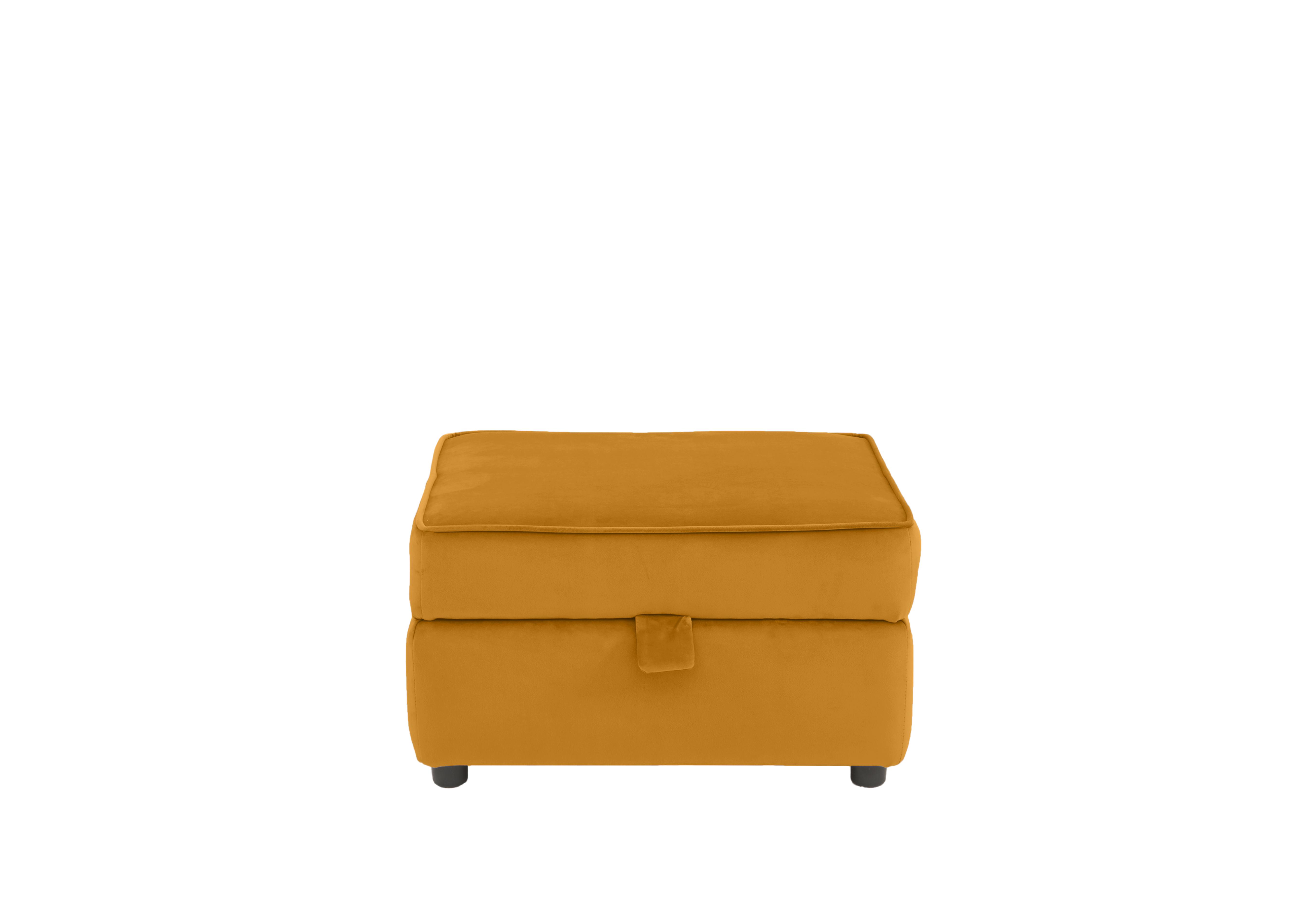 Felix Fabric Storage Footstool in Mustard on Furniture Village