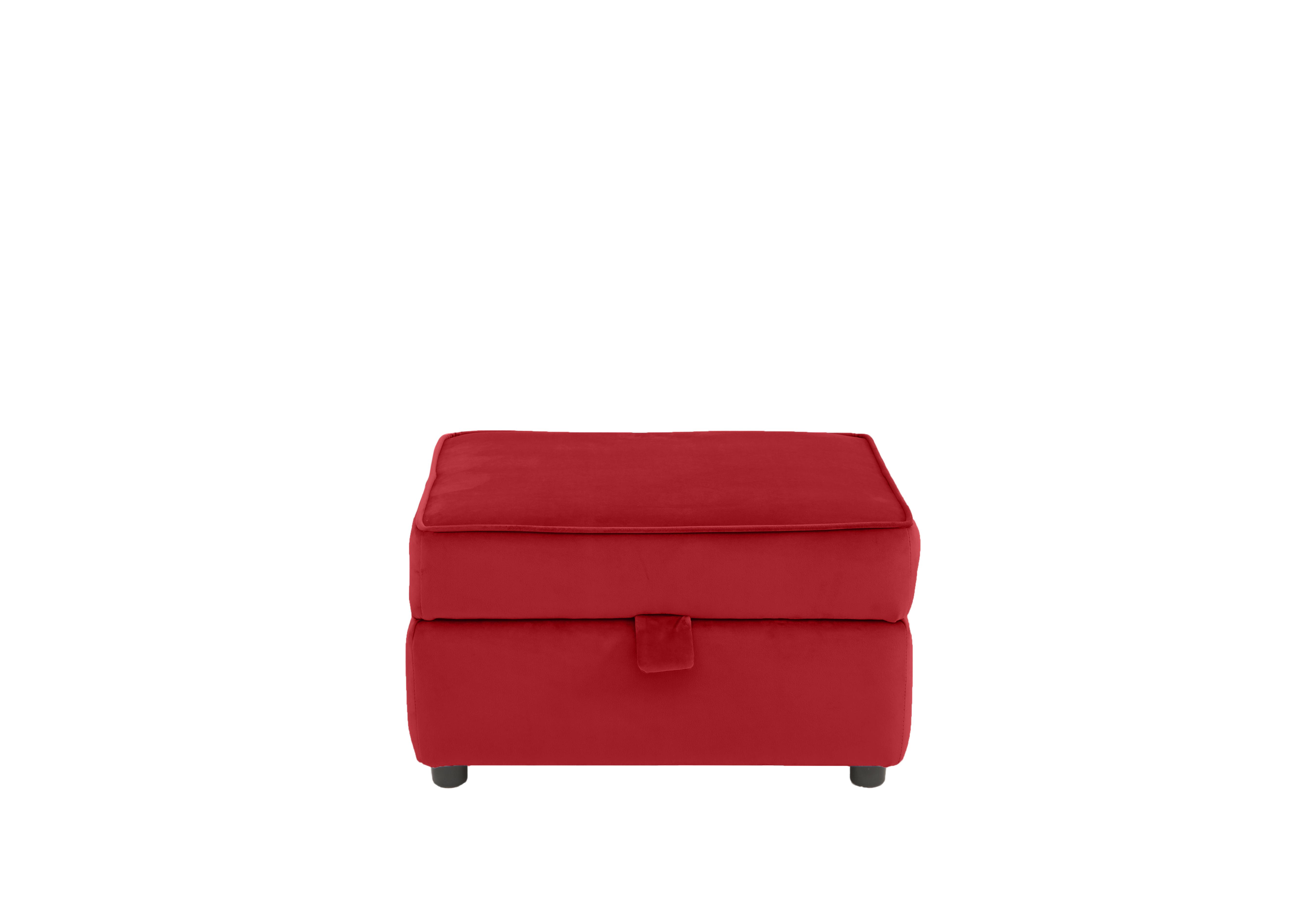 Felix Fabric Storage Footstool in Red on Furniture Village
