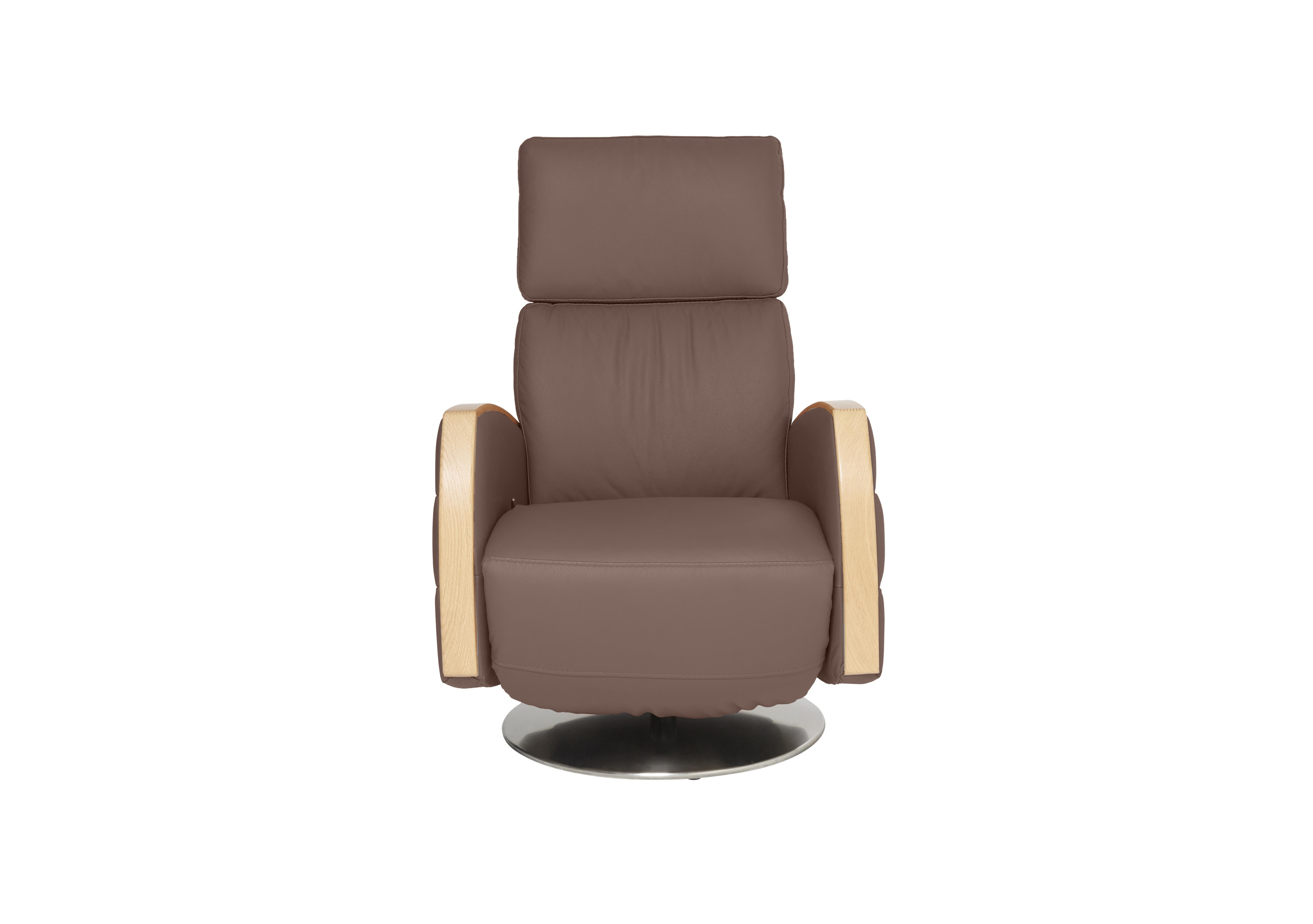 Noto Leather Recliner Chair in L901 Chocolate 2 on Furniture Village
