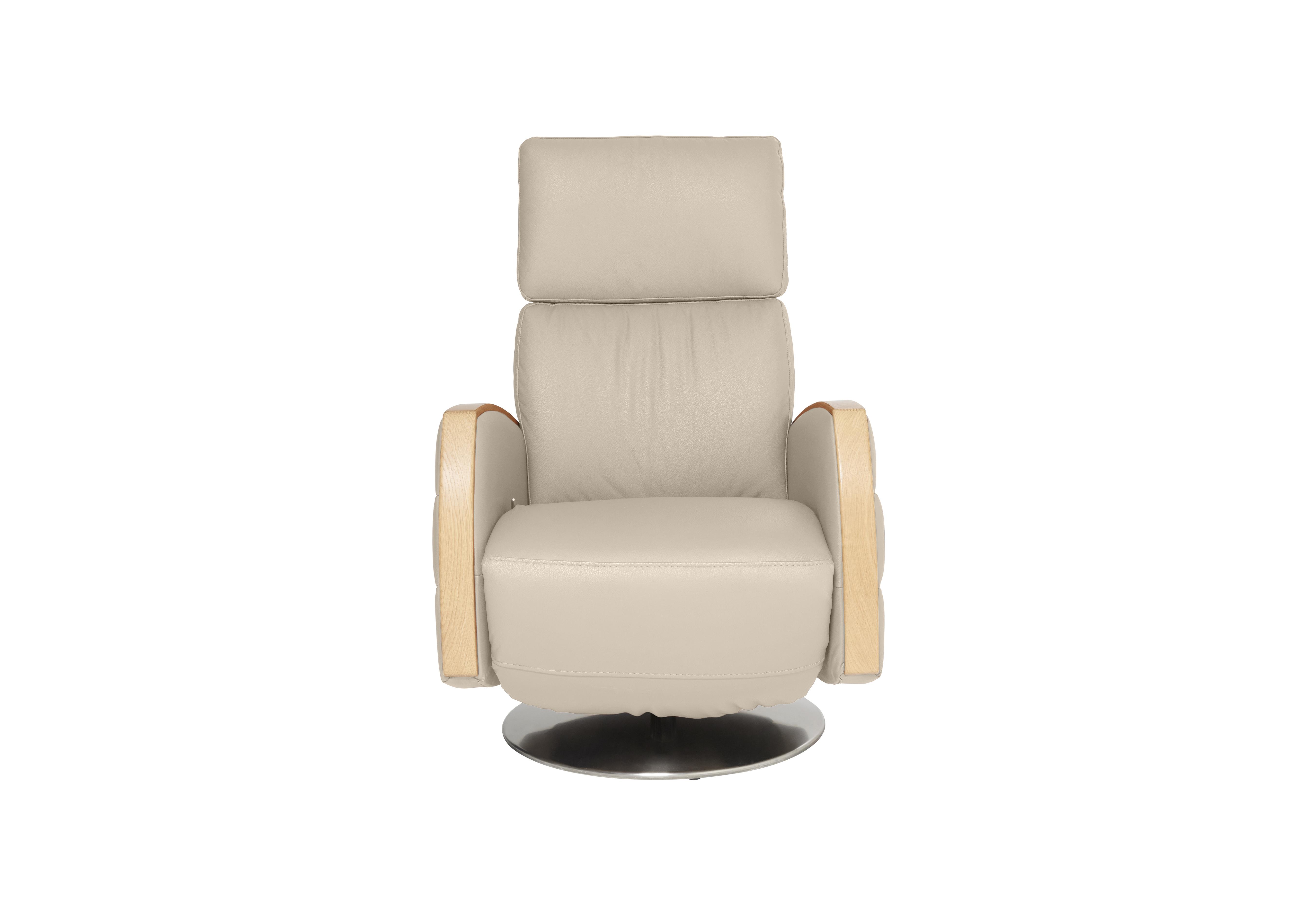 Noto Leather Recliner Chair in L904 Cream on Furniture Village