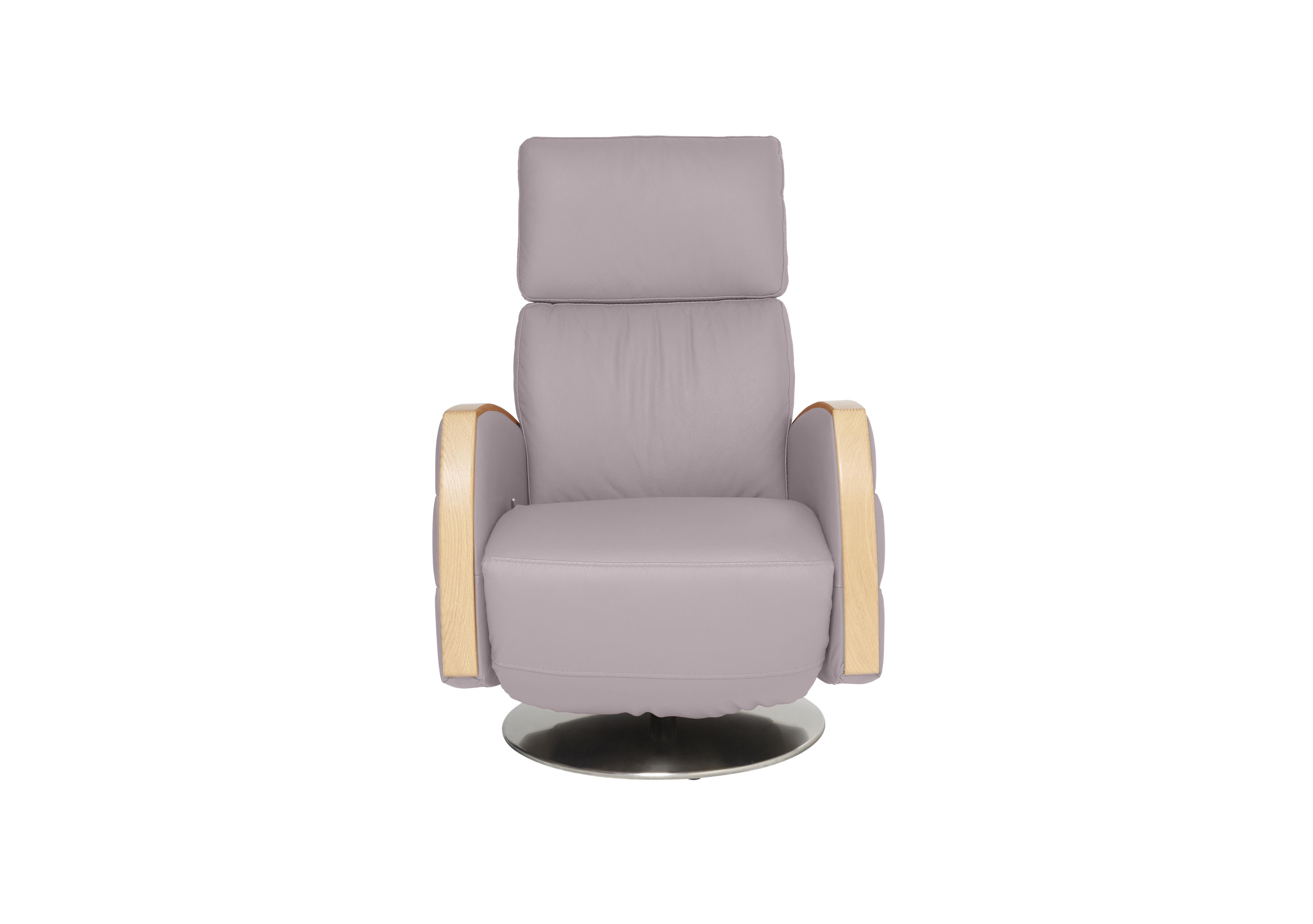 Noto Leather Recliner Chair in L906 Grey 2 on Furniture Village