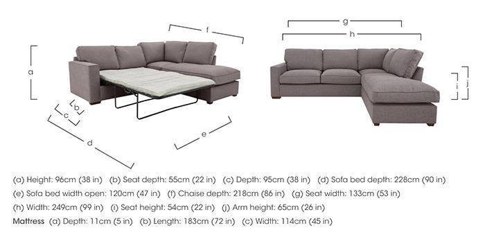 Cory Fabric Corner Chaise Classic Back Sofa Bed in  on Furniture Village