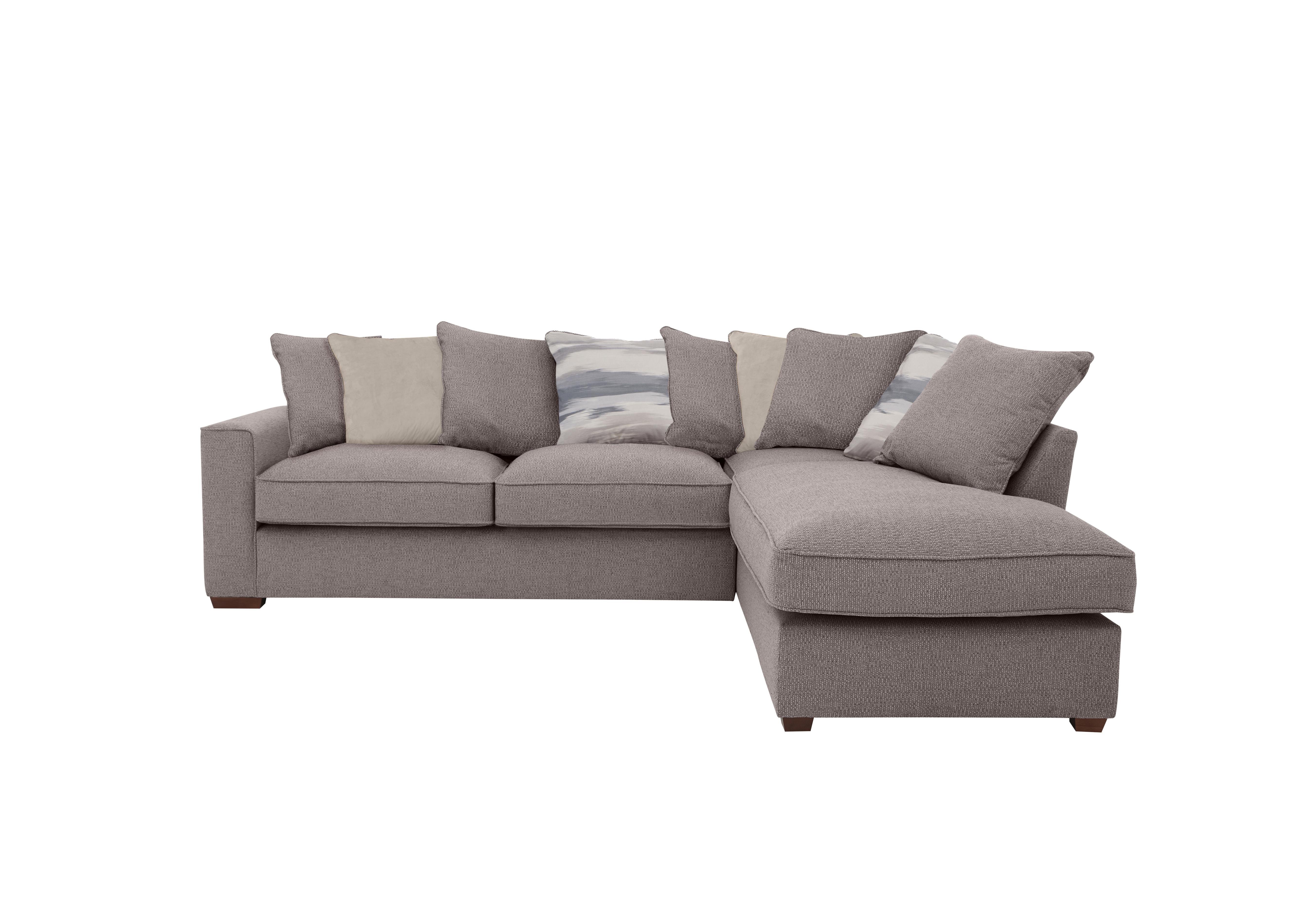 Cory Fabric Corner Chaise Scatter Back Sofa Bed in Dallas Taupe Taupe Pack on Furniture Village