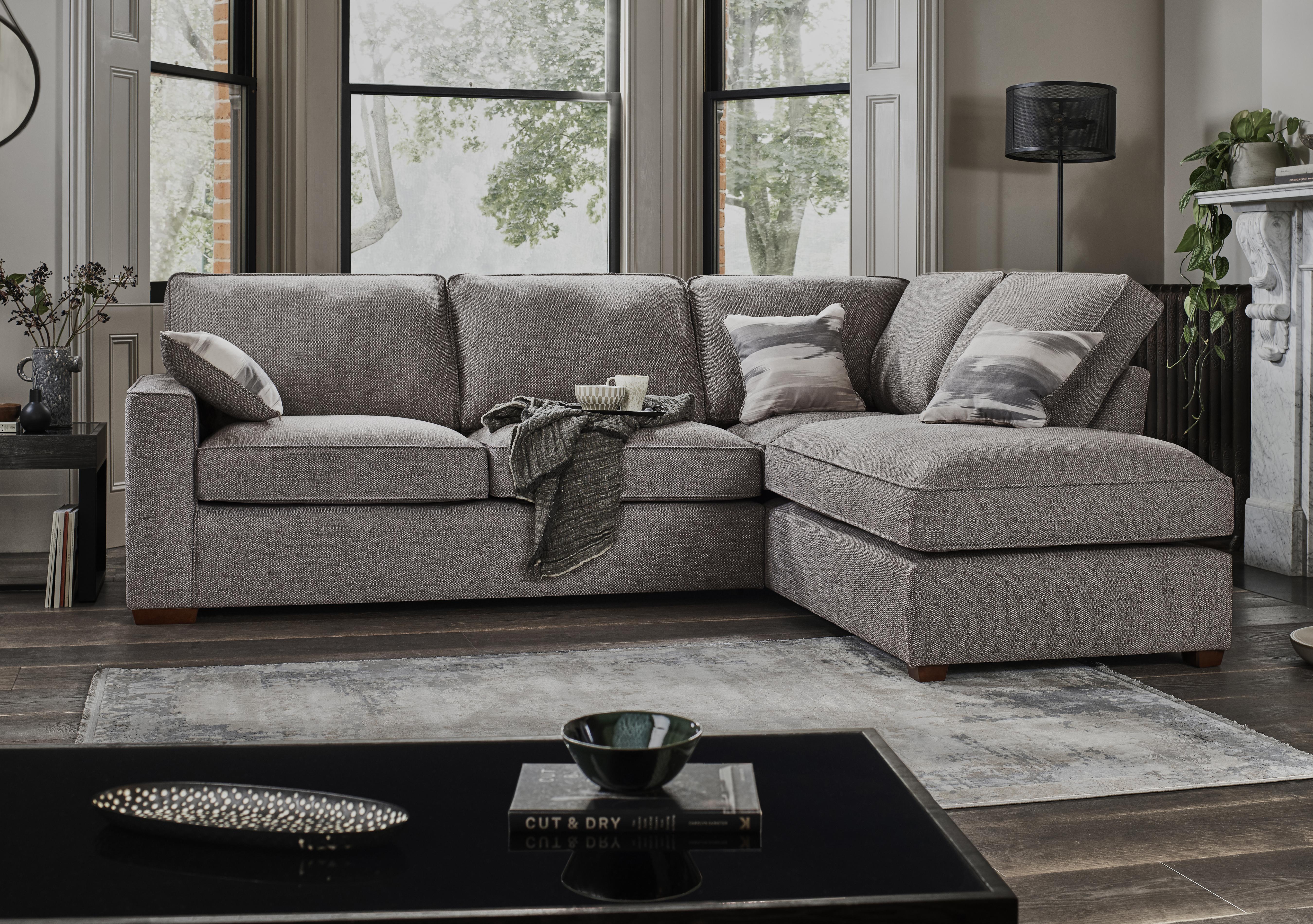 Cory Fabric Corner Chaise Classic Back Sofa in  on Furniture Village