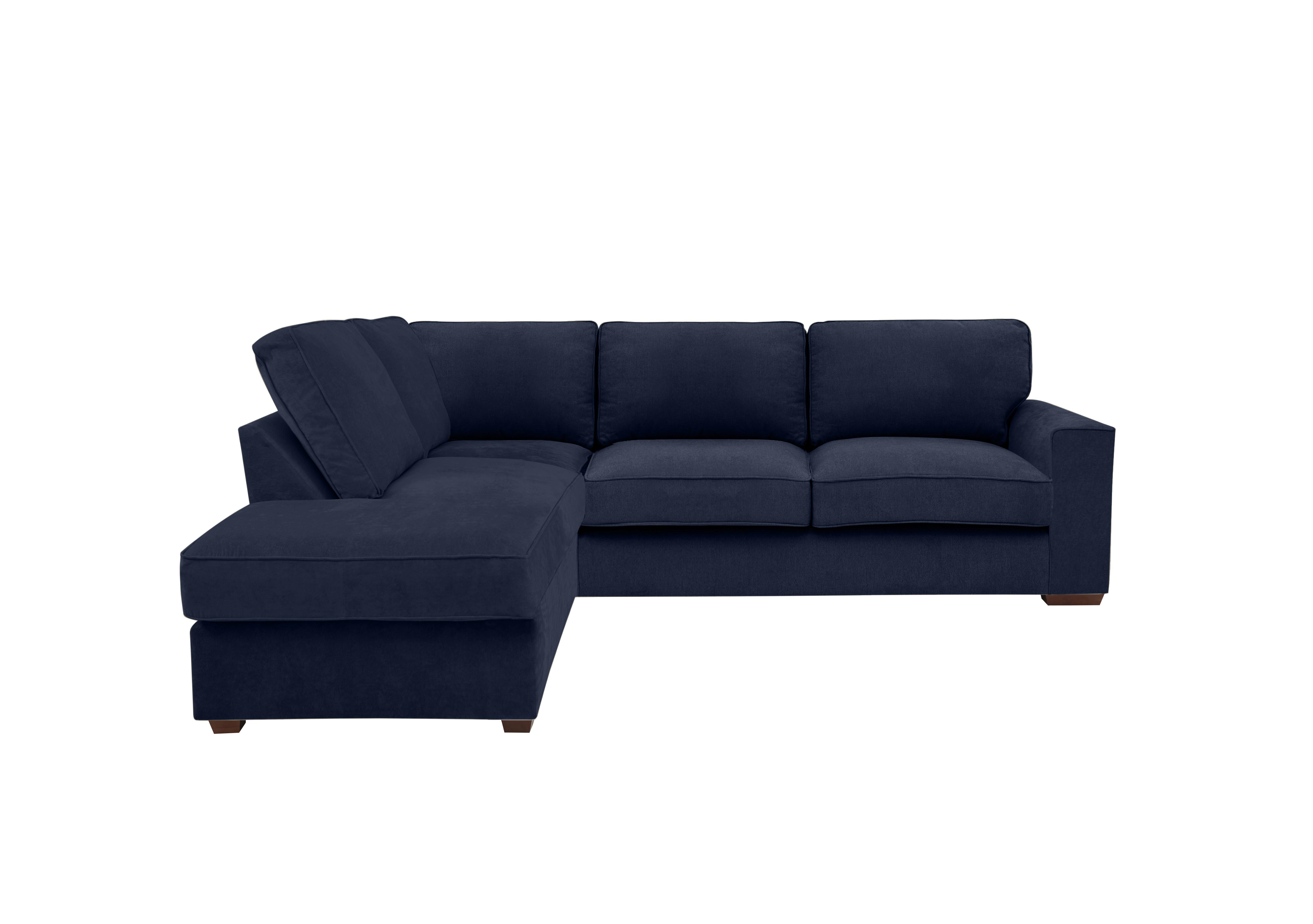Cory Fabric Corner Chaise Classic Back Sofa in Cosmo Navy on Furniture Village