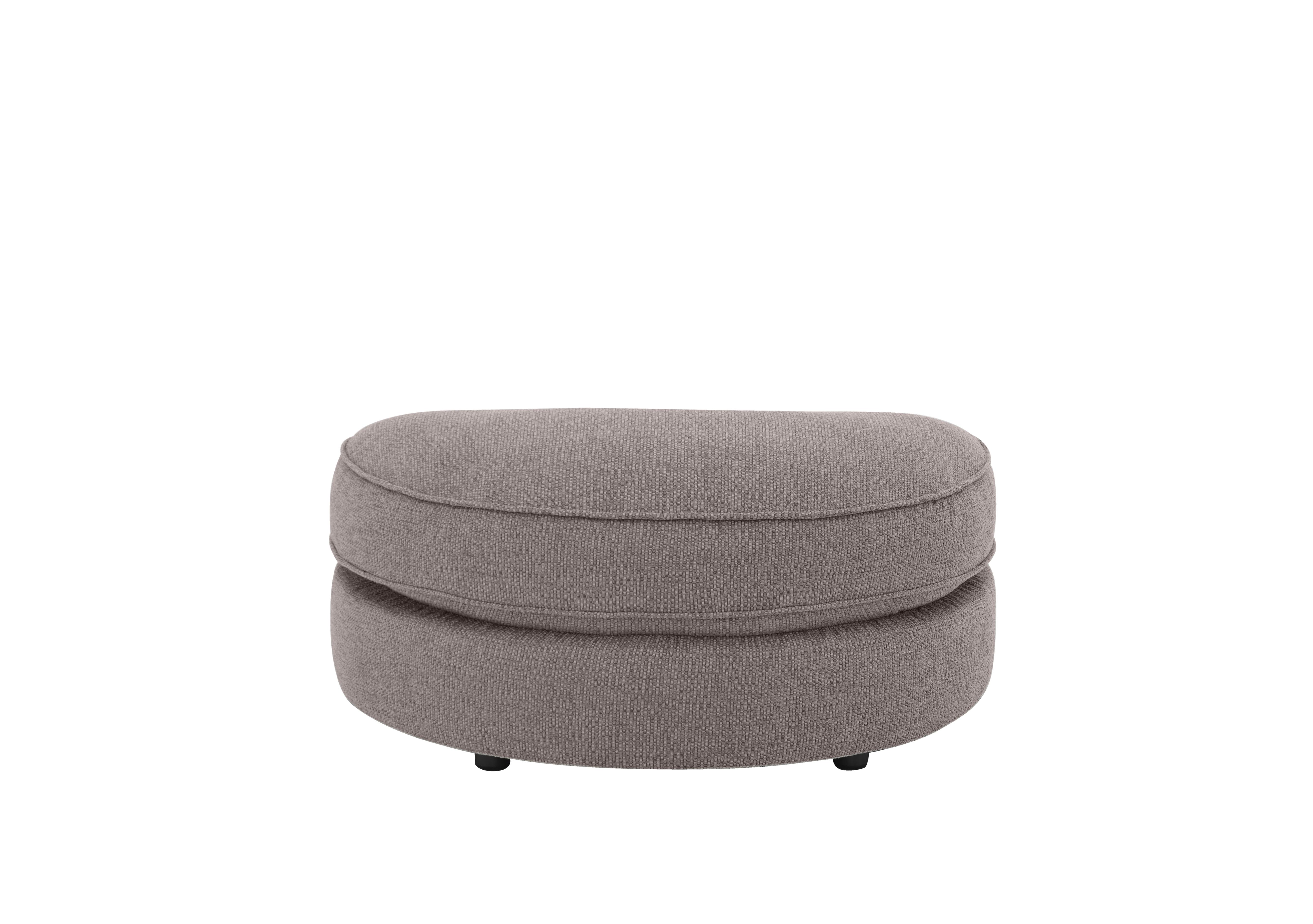 Cory Fabric Half Moon Footstool in Dallas Taupe on Furniture Village