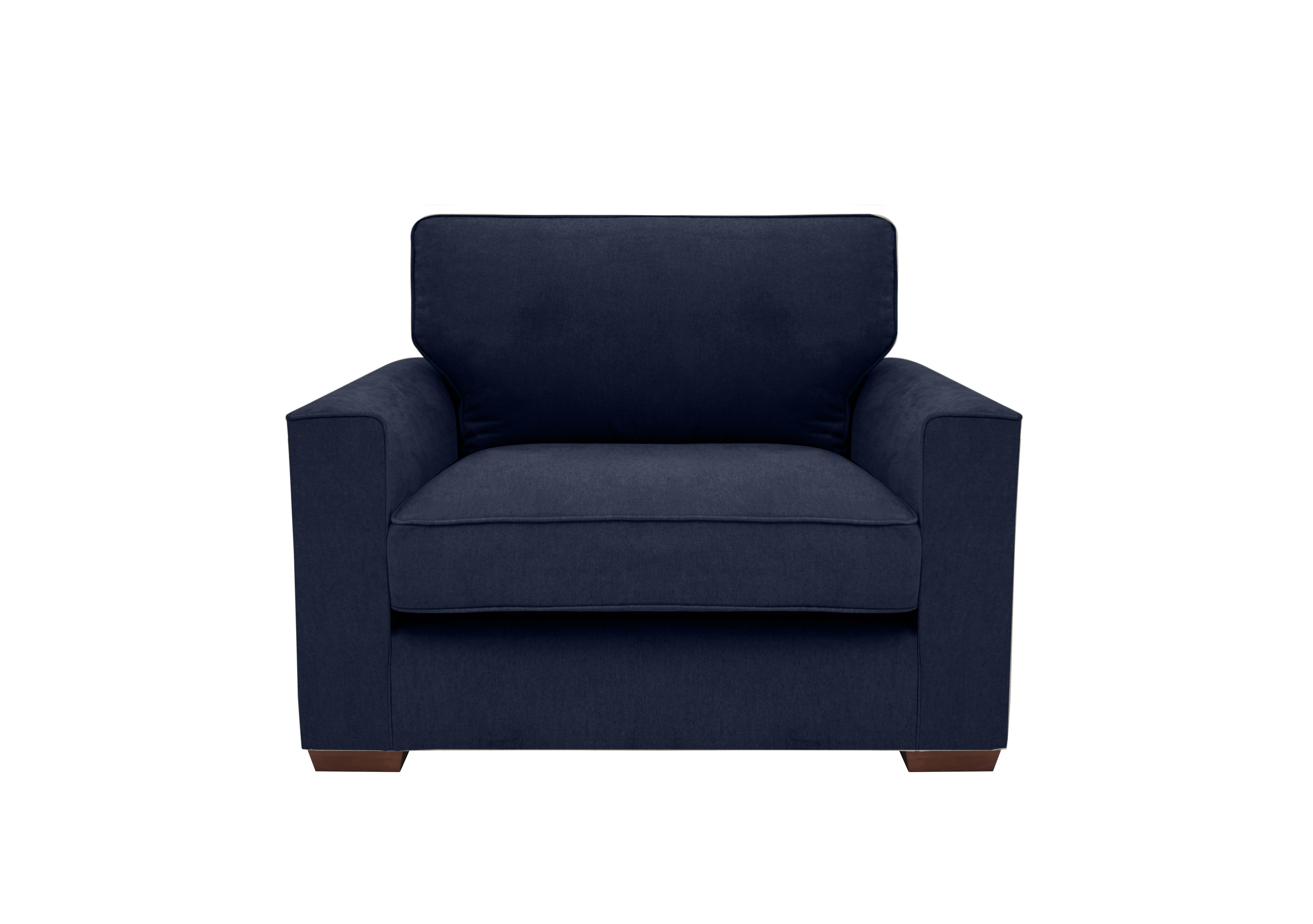 Cory Fabric Snuggle Chair in Cosmo Navy on Furniture Village