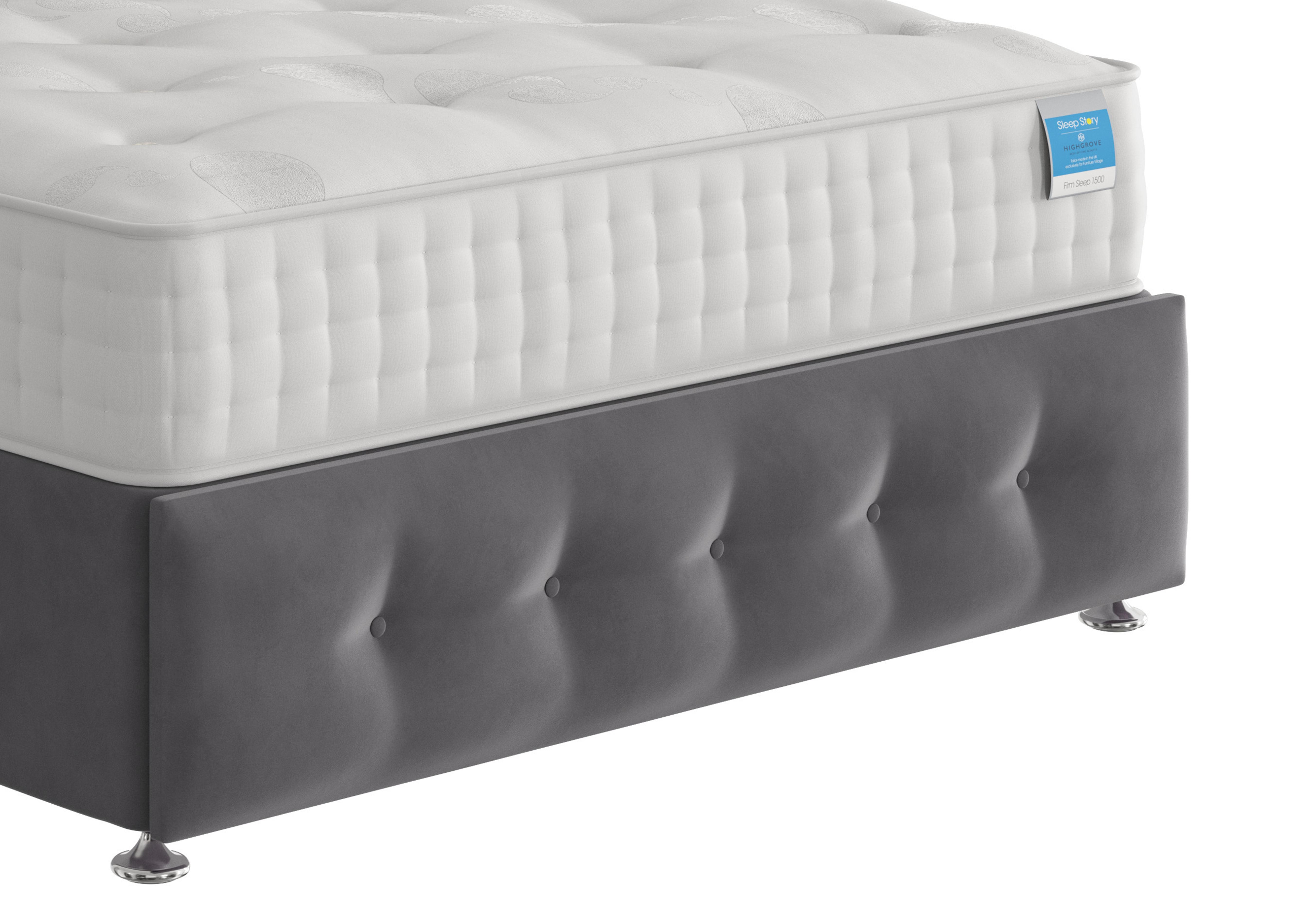 Reef Footboard in Plush Arctic Grey on Furniture Village