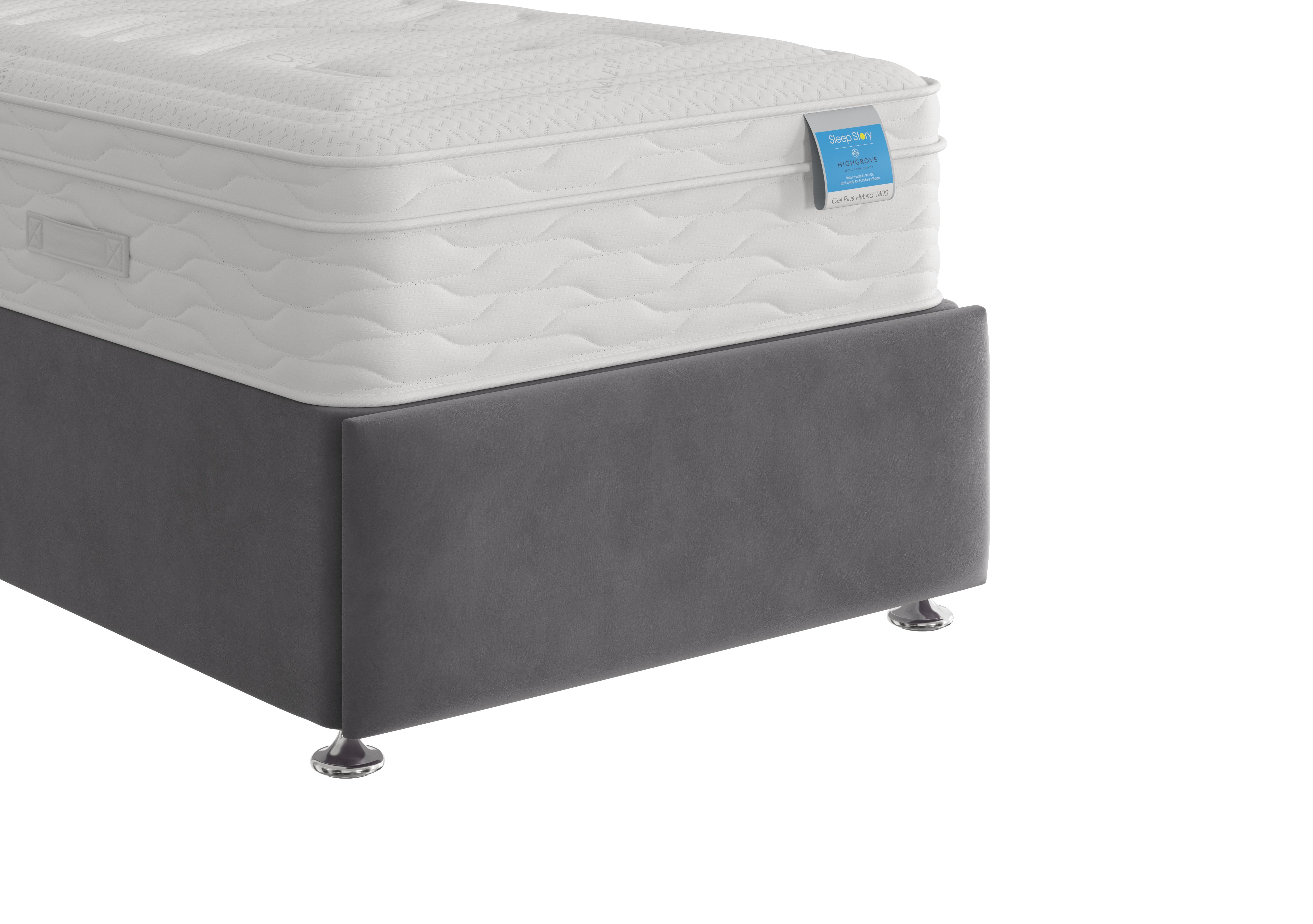 Dahl Footboard in Plush Arctic Grey on Furniture Village