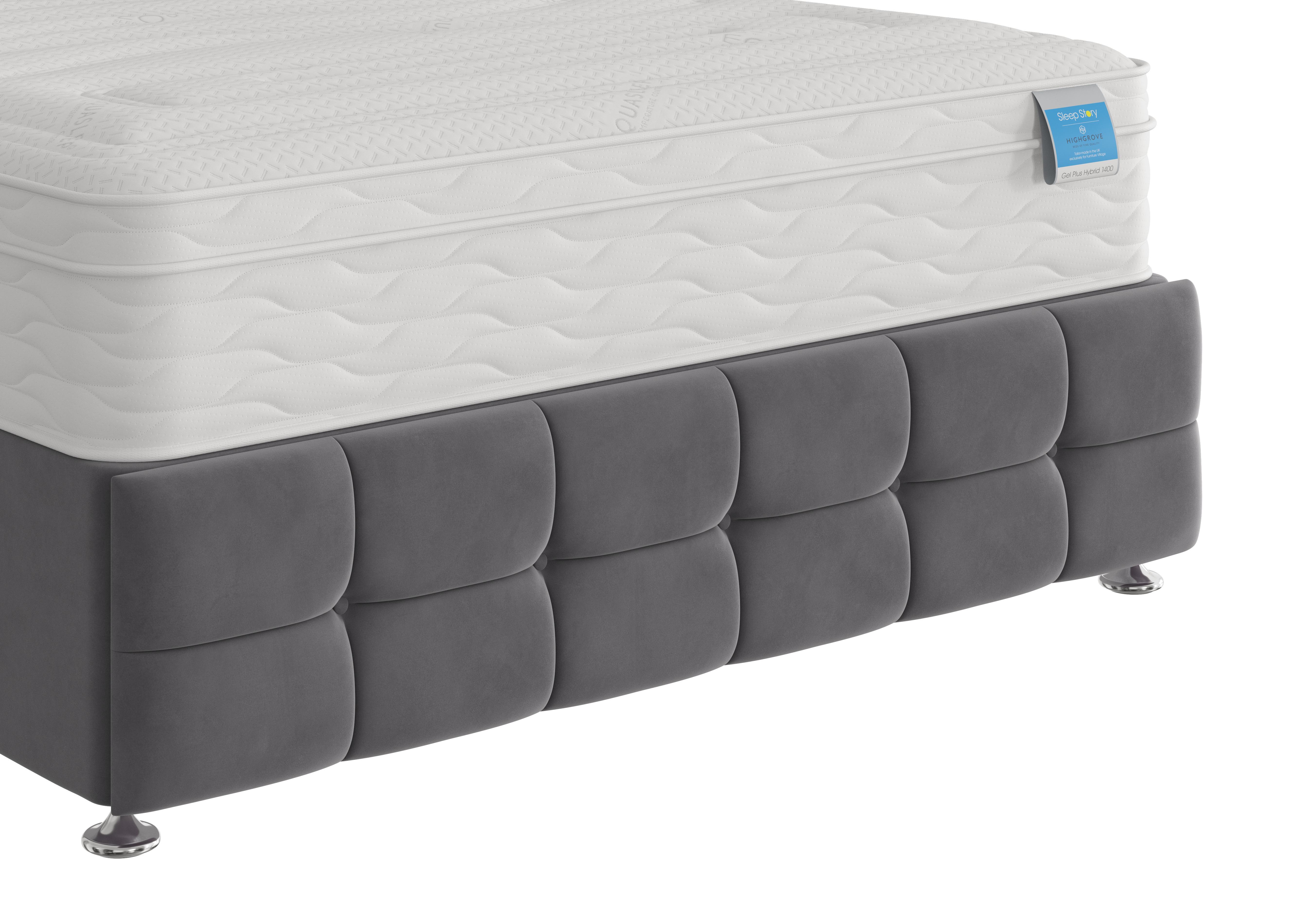 Milne Footboard in Plush Arctic Grey on Furniture Village