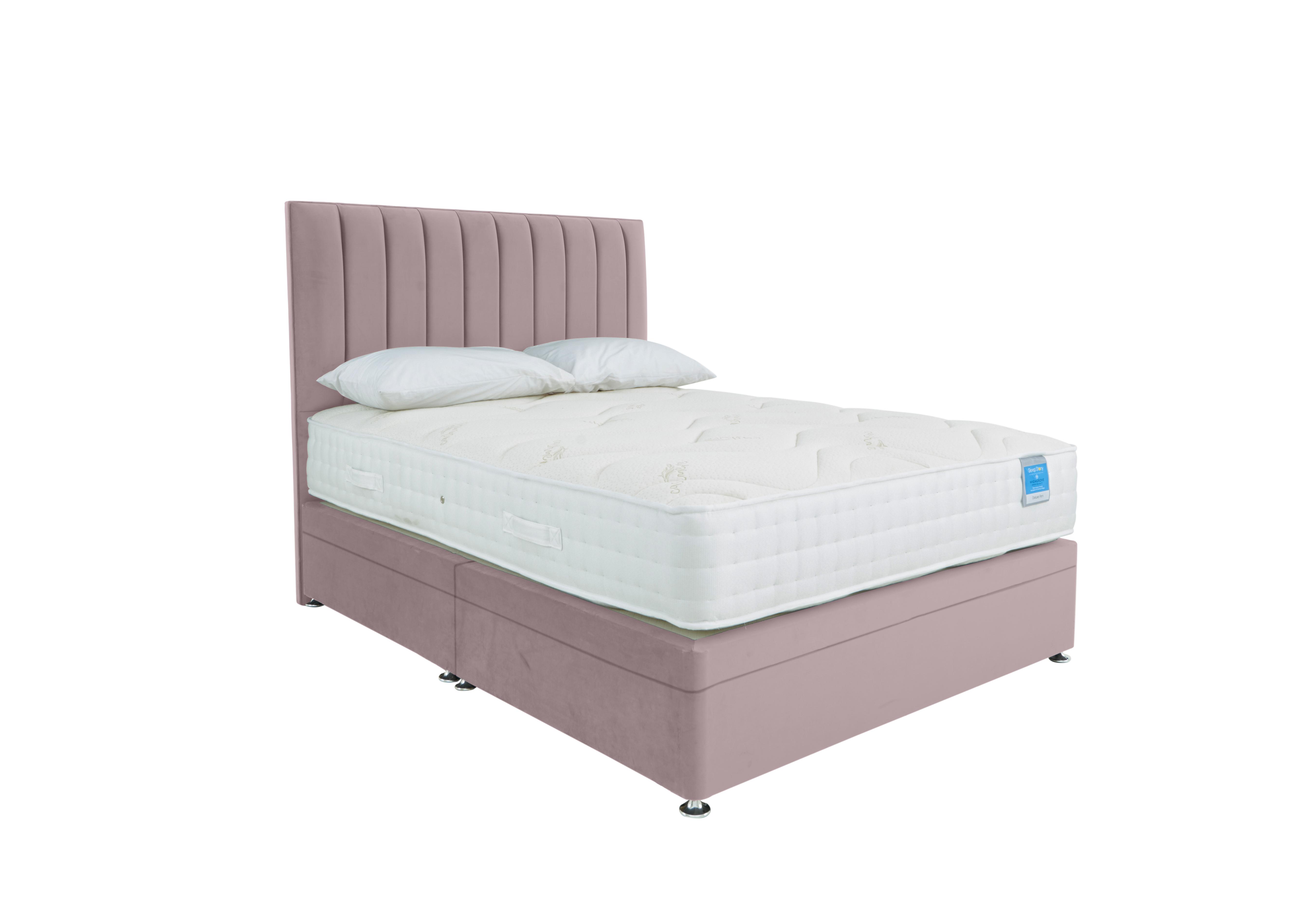 Deluxe Firm Side Ottoman Divan Set in Plush Lilac on Furniture Village
