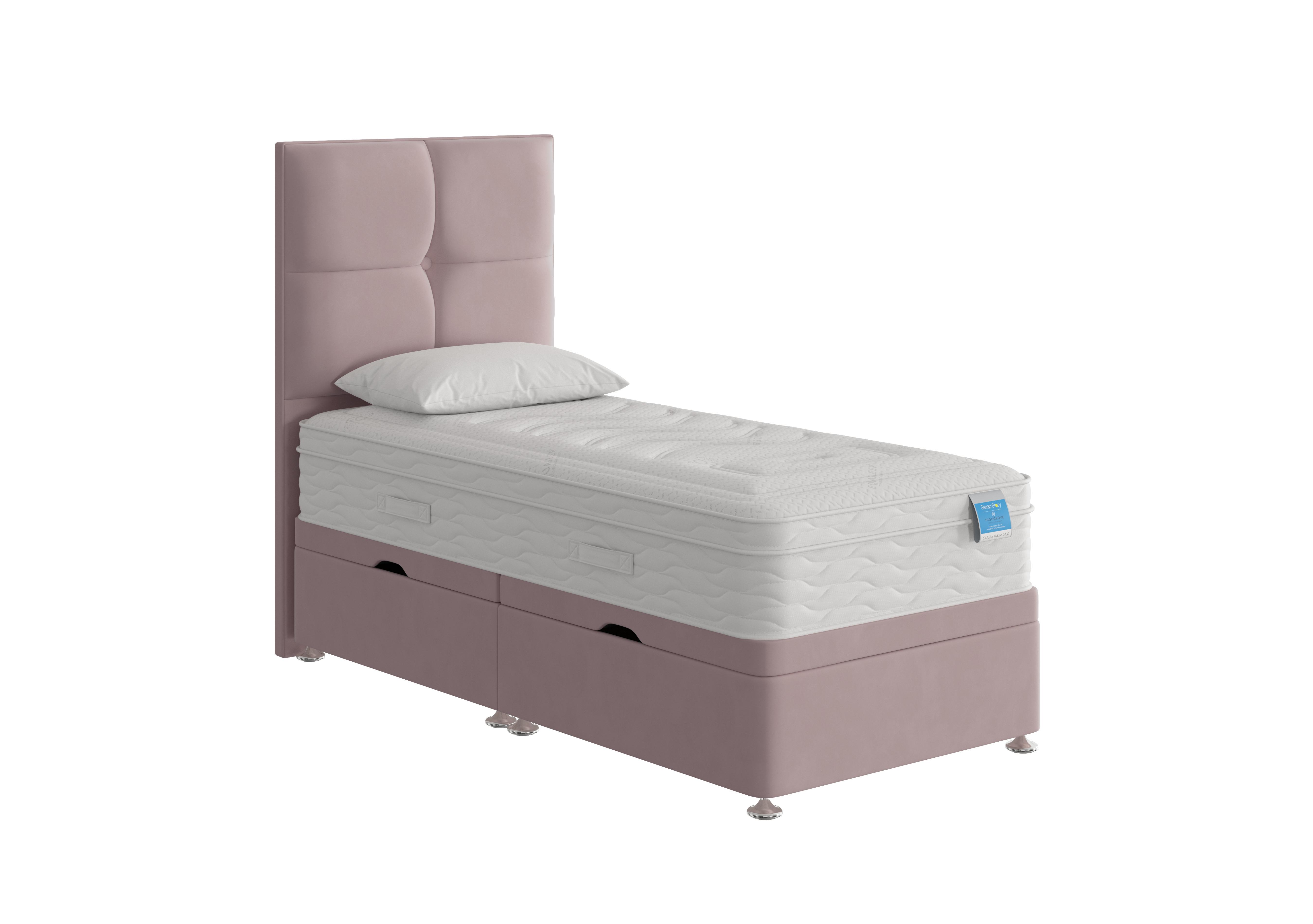 Gel Plus Hybrid Side Ottoman Divan Set in Plush Lilac on Furniture Village