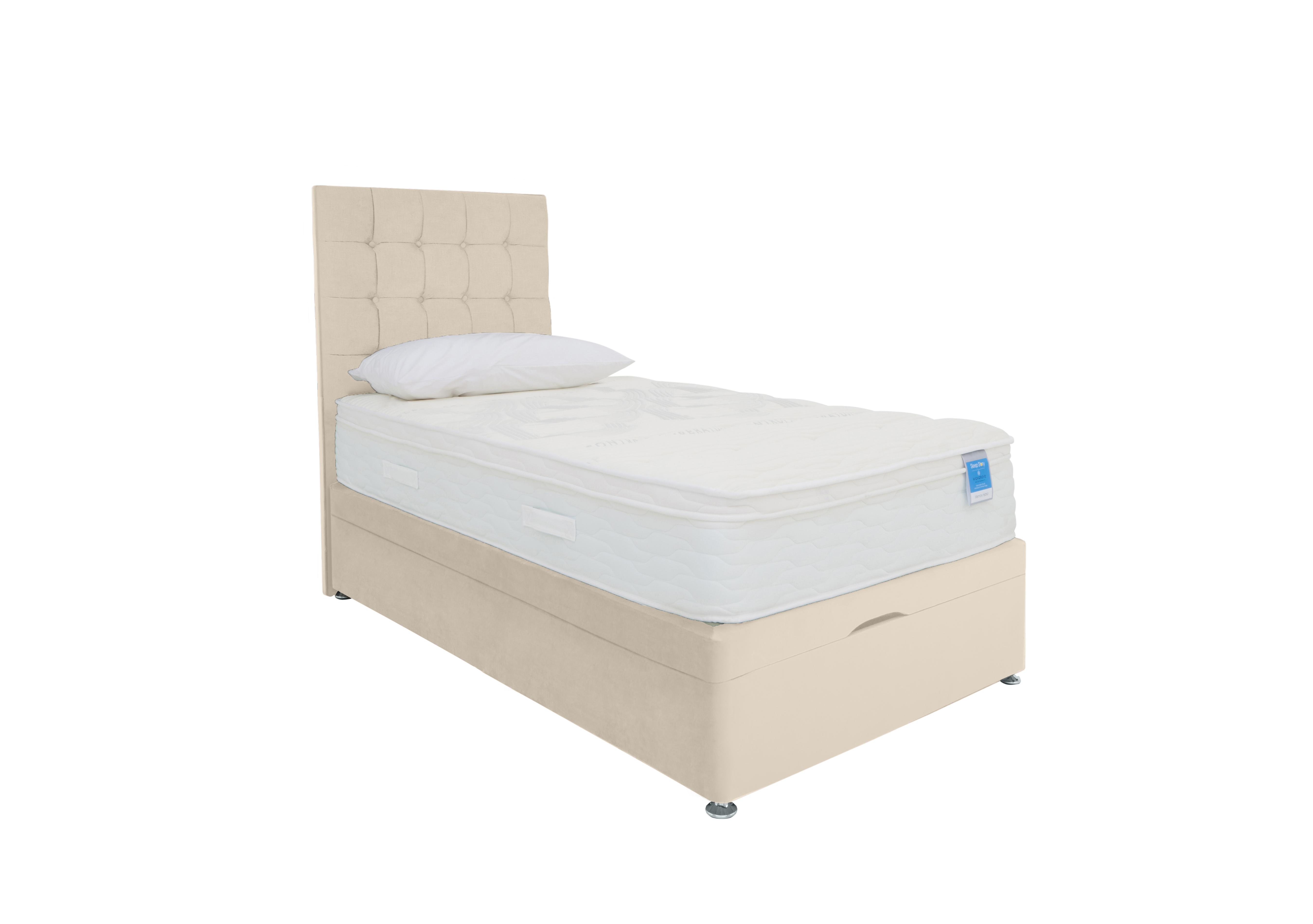 Memory Hybrid End Ottoman Divan Set in Plush Ecru on Furniture Village