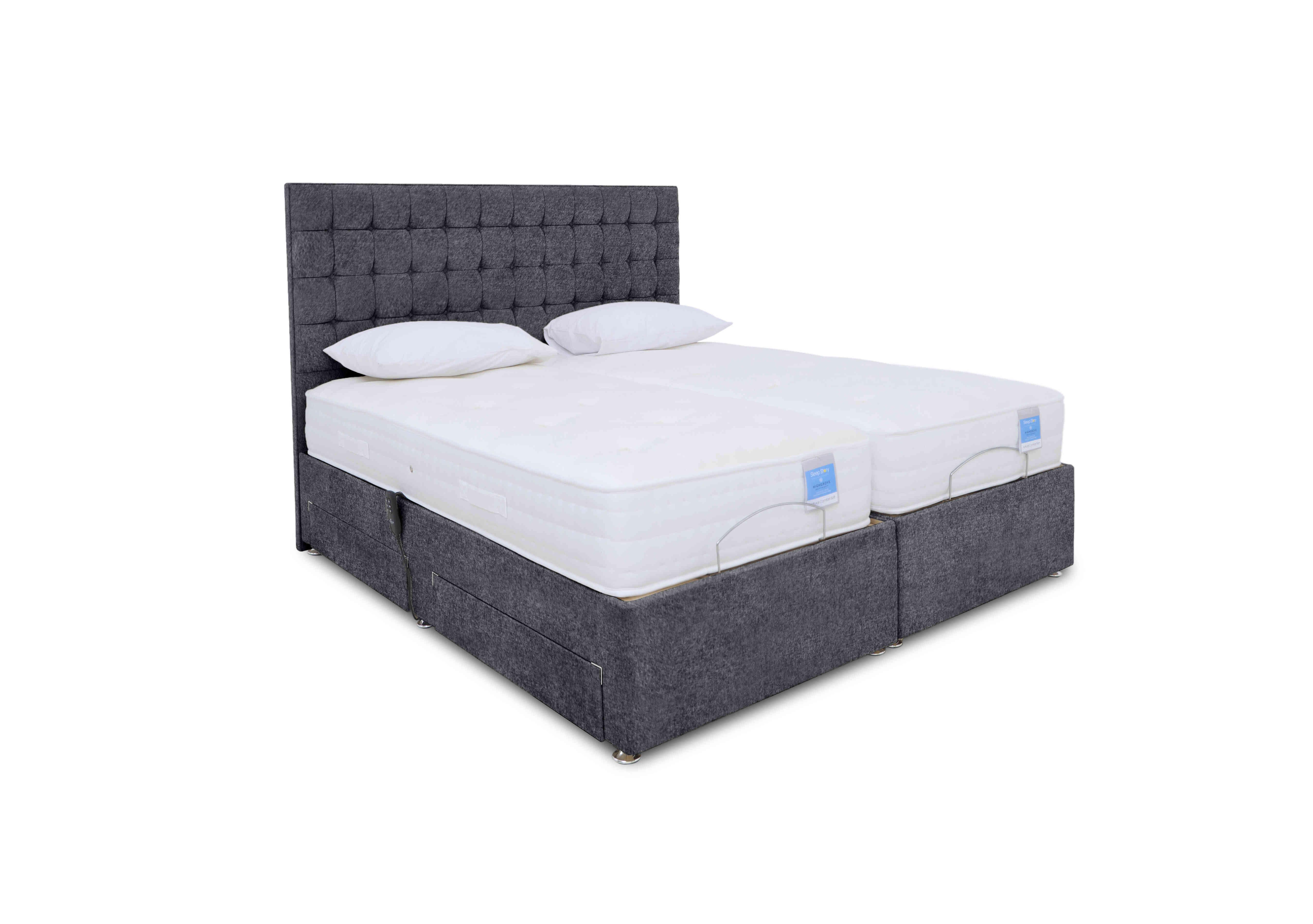 Natural Comfort Adjustable Divan Bed in Orkney Charcoal on Furniture Village