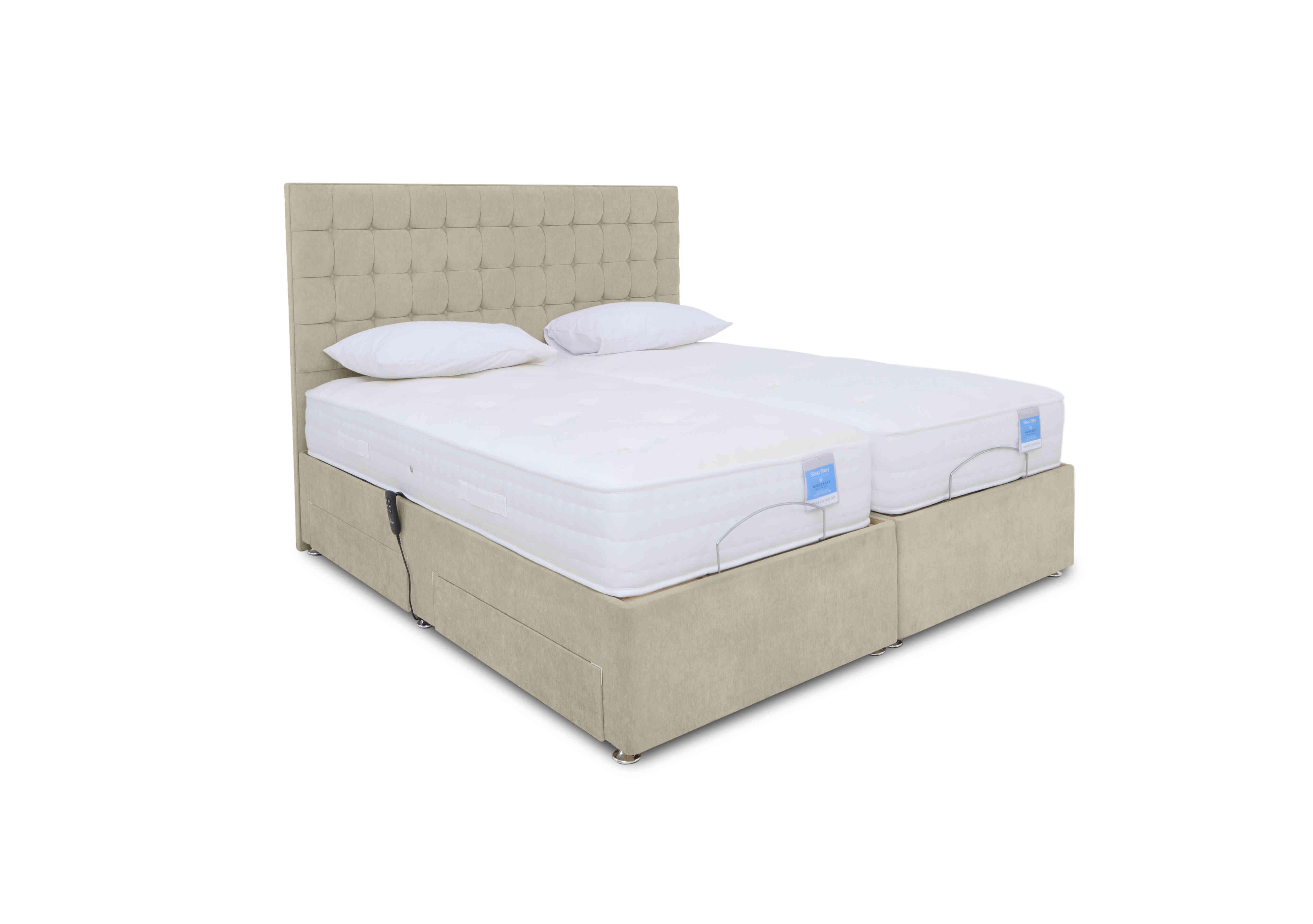 Natural Comfort Adjustable Divan Bed in Plain Quartz on Furniture Village