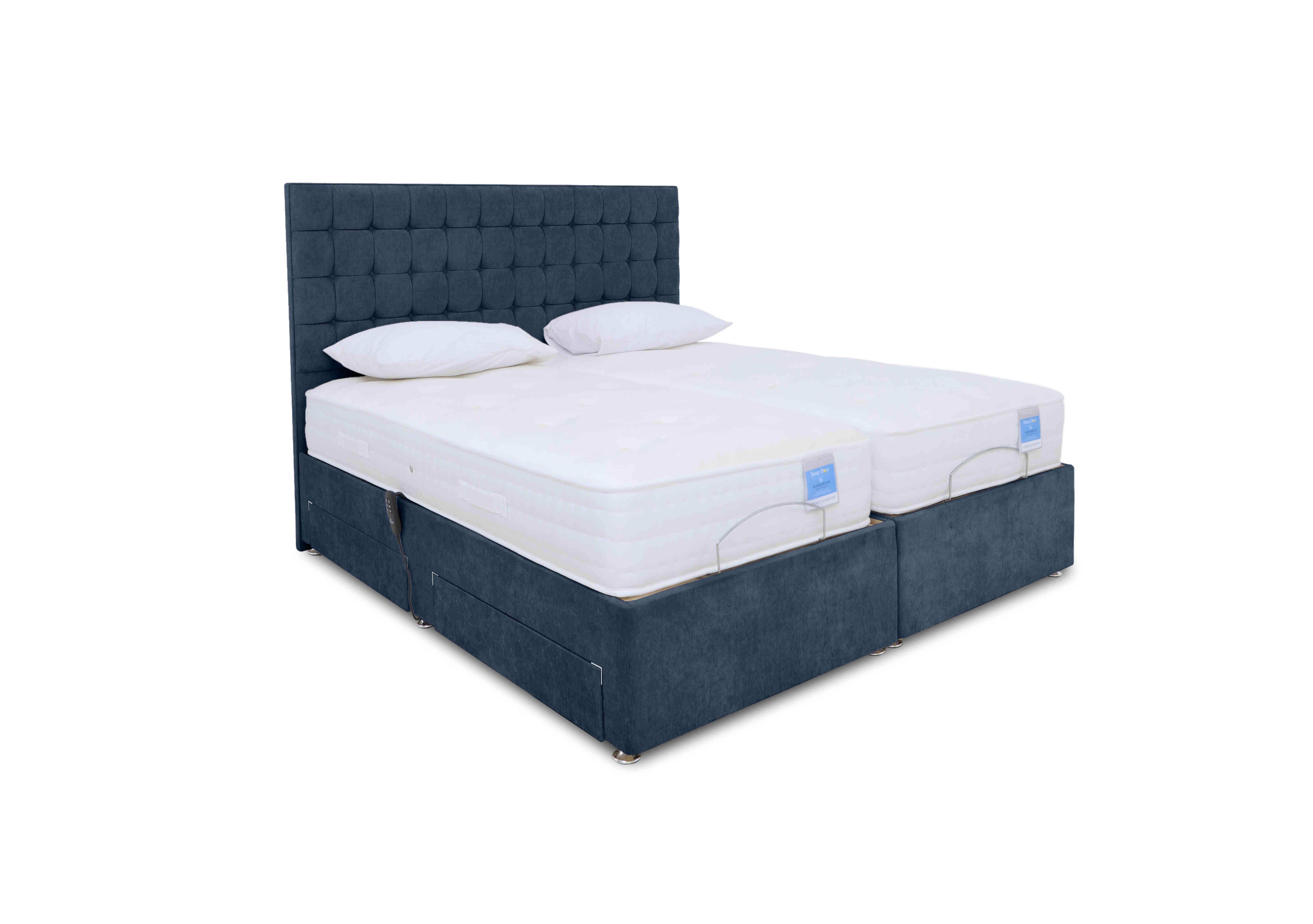 Natural Comfort Adjustable Divan Bed in Plain Sapphire on Furniture Village