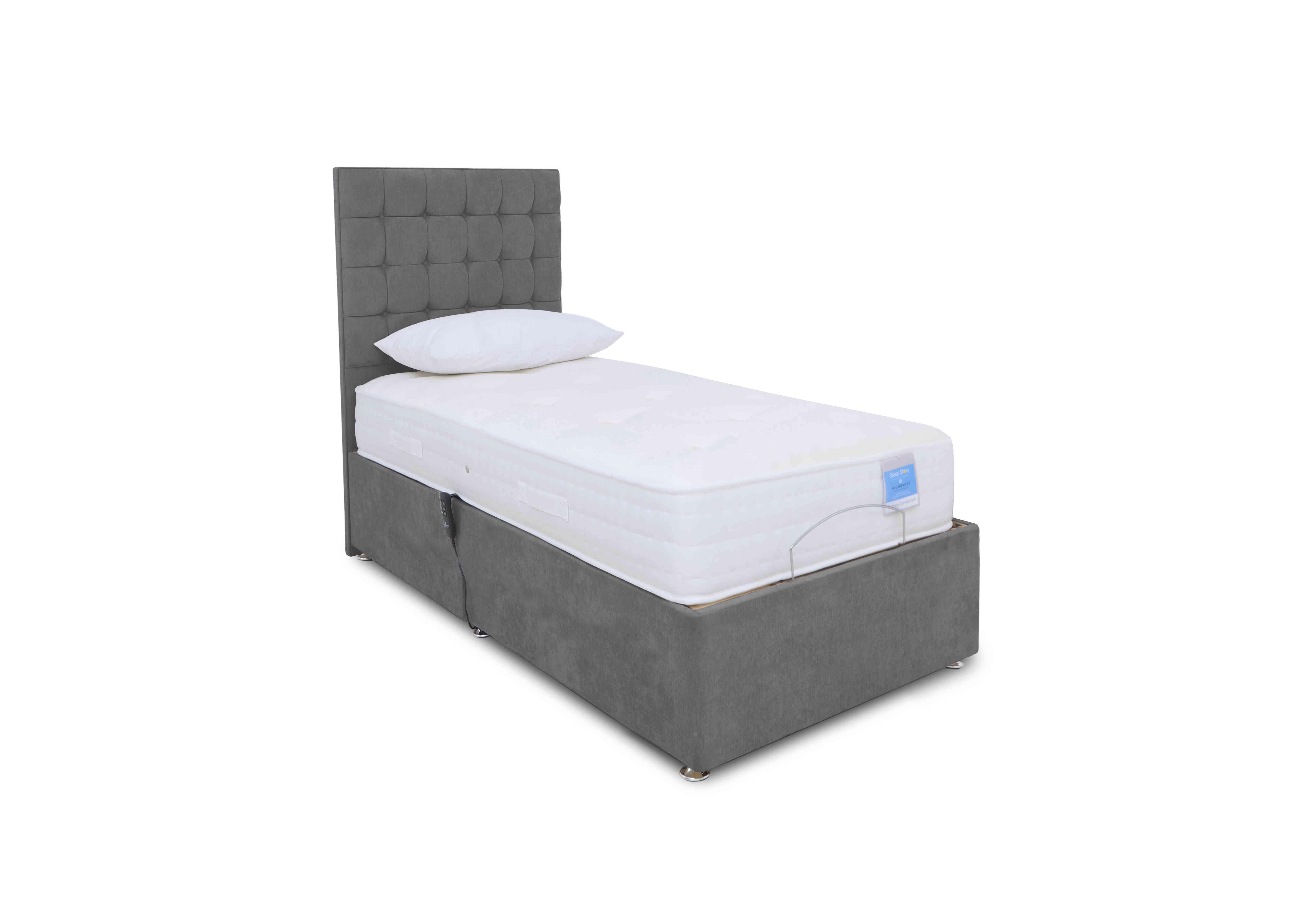 Natural Comfort Adjustable Divan Bed in Plush Arctic Grey on Furniture Village