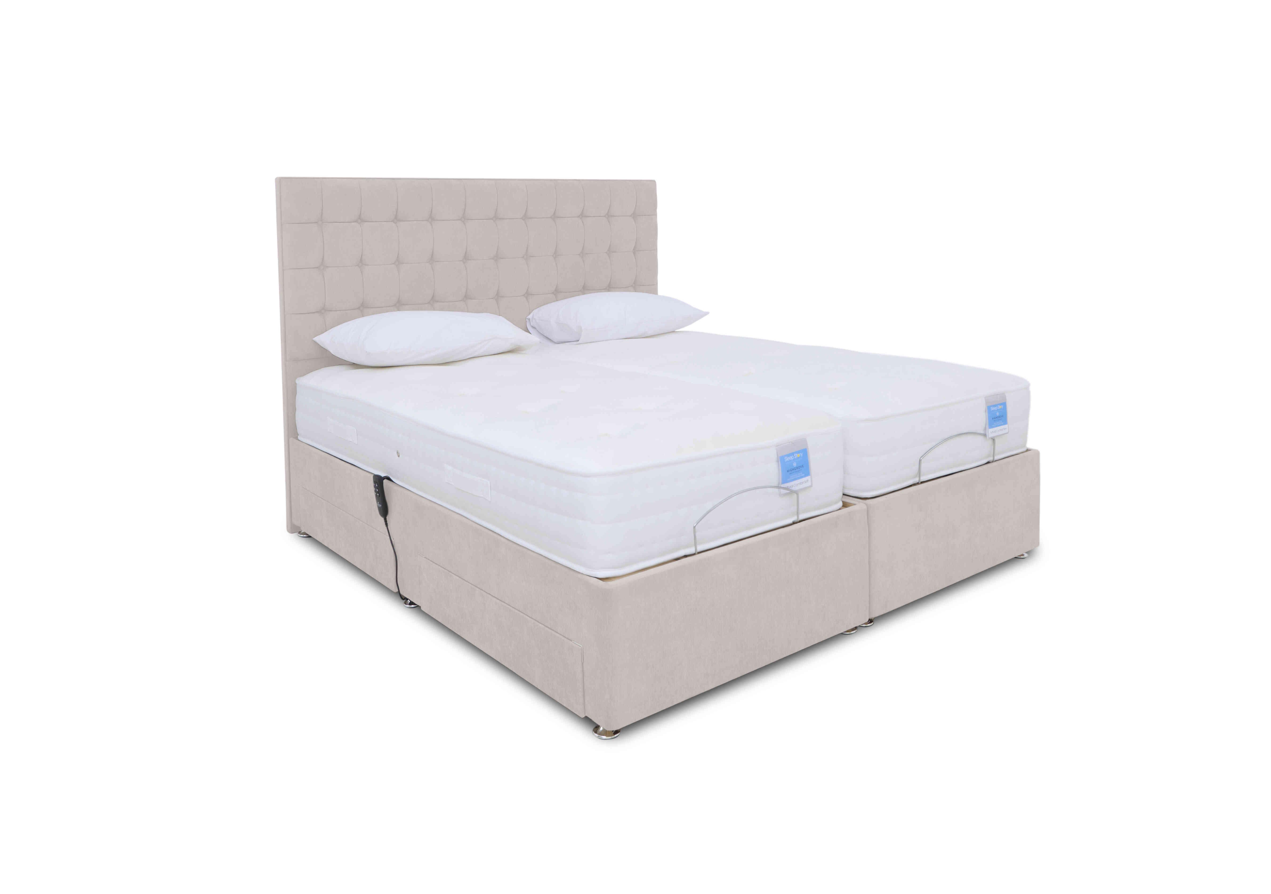 Natural Comfort Adjustable Divan Bed in Plush Argent on Furniture Village