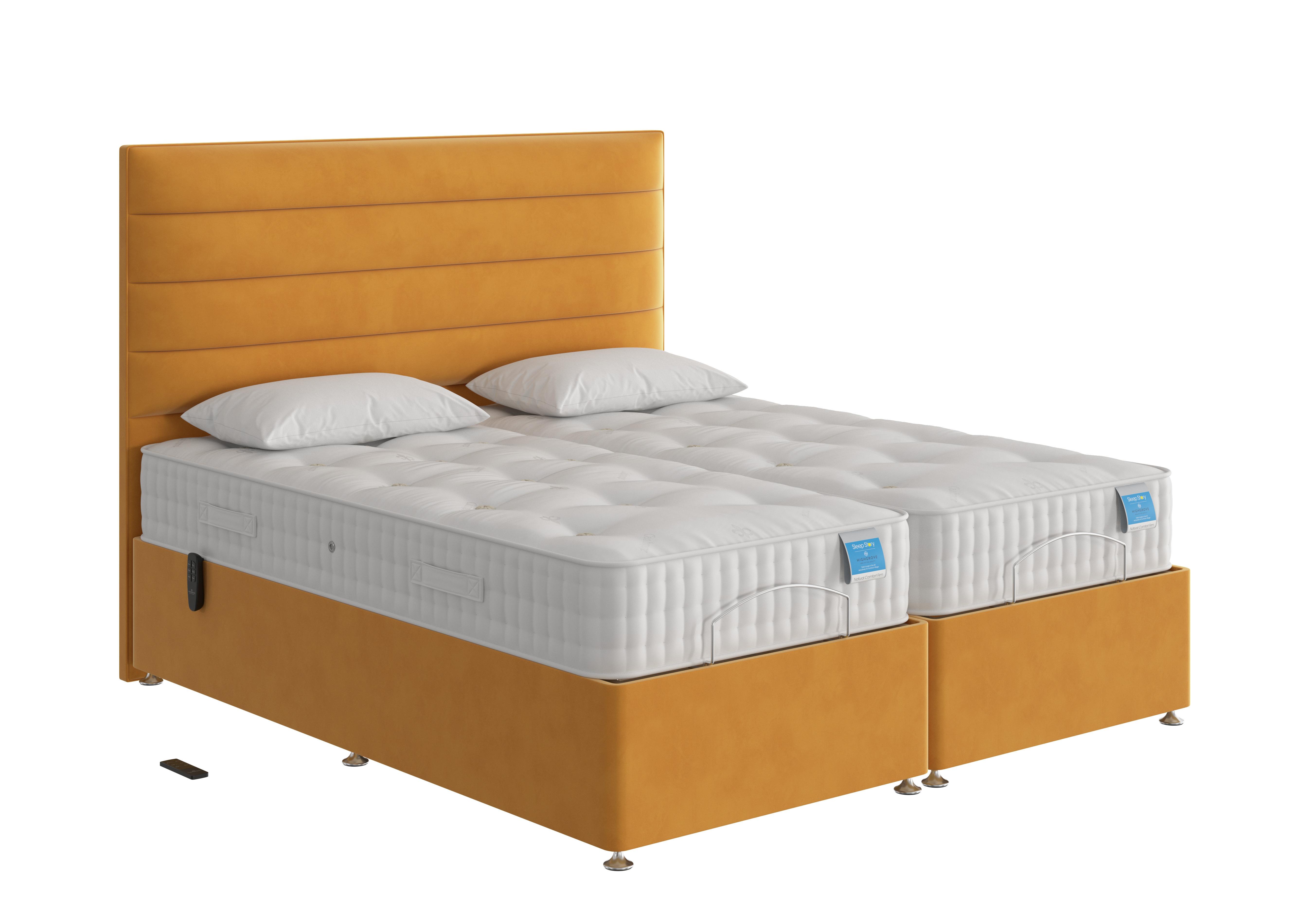 Natural Comfort Adjustable Divan Bed in Plush Corn on Furniture Village