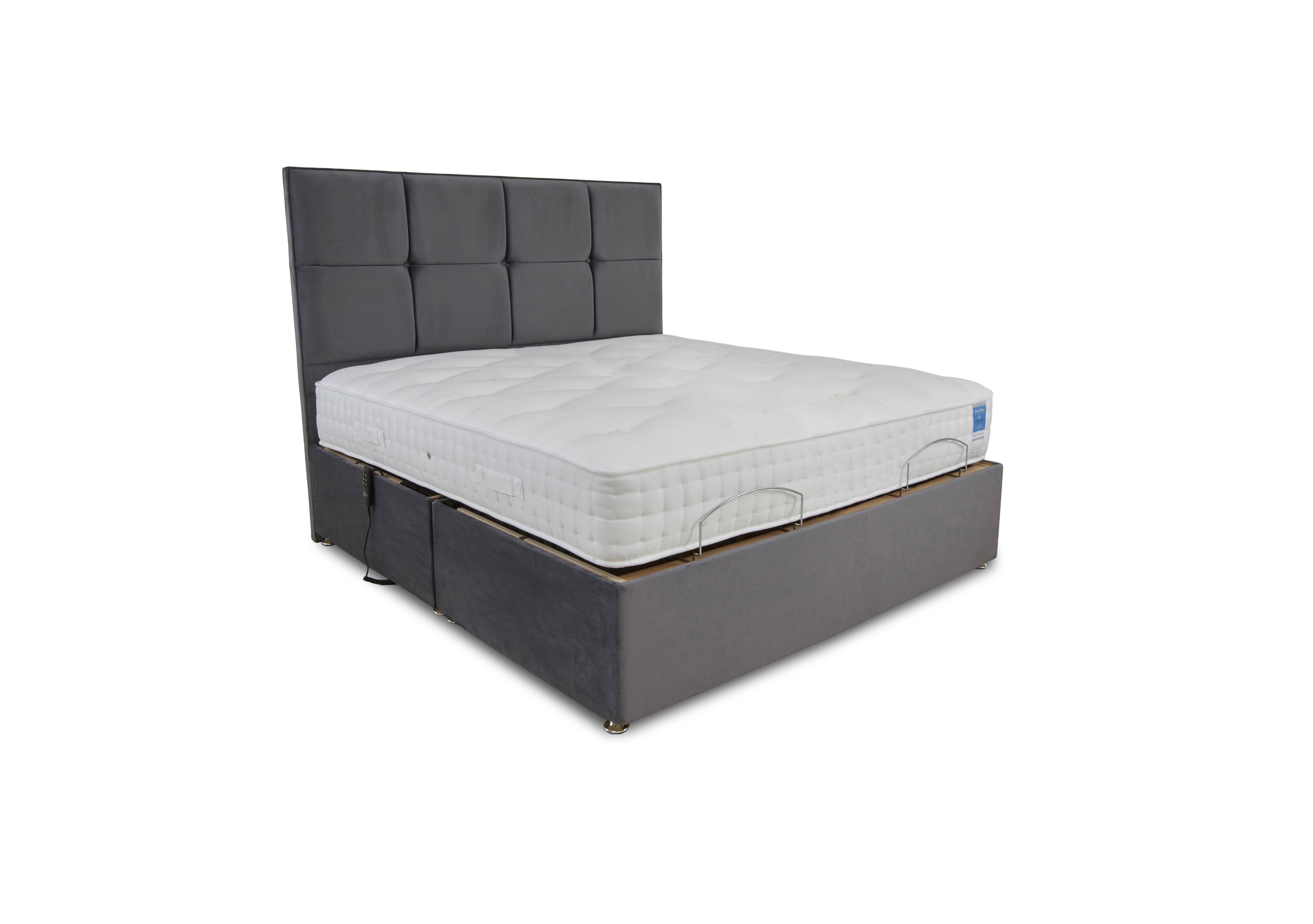 Natural Comfort Adjustable Divan Set in Plush Dark Grey on Furniture Village