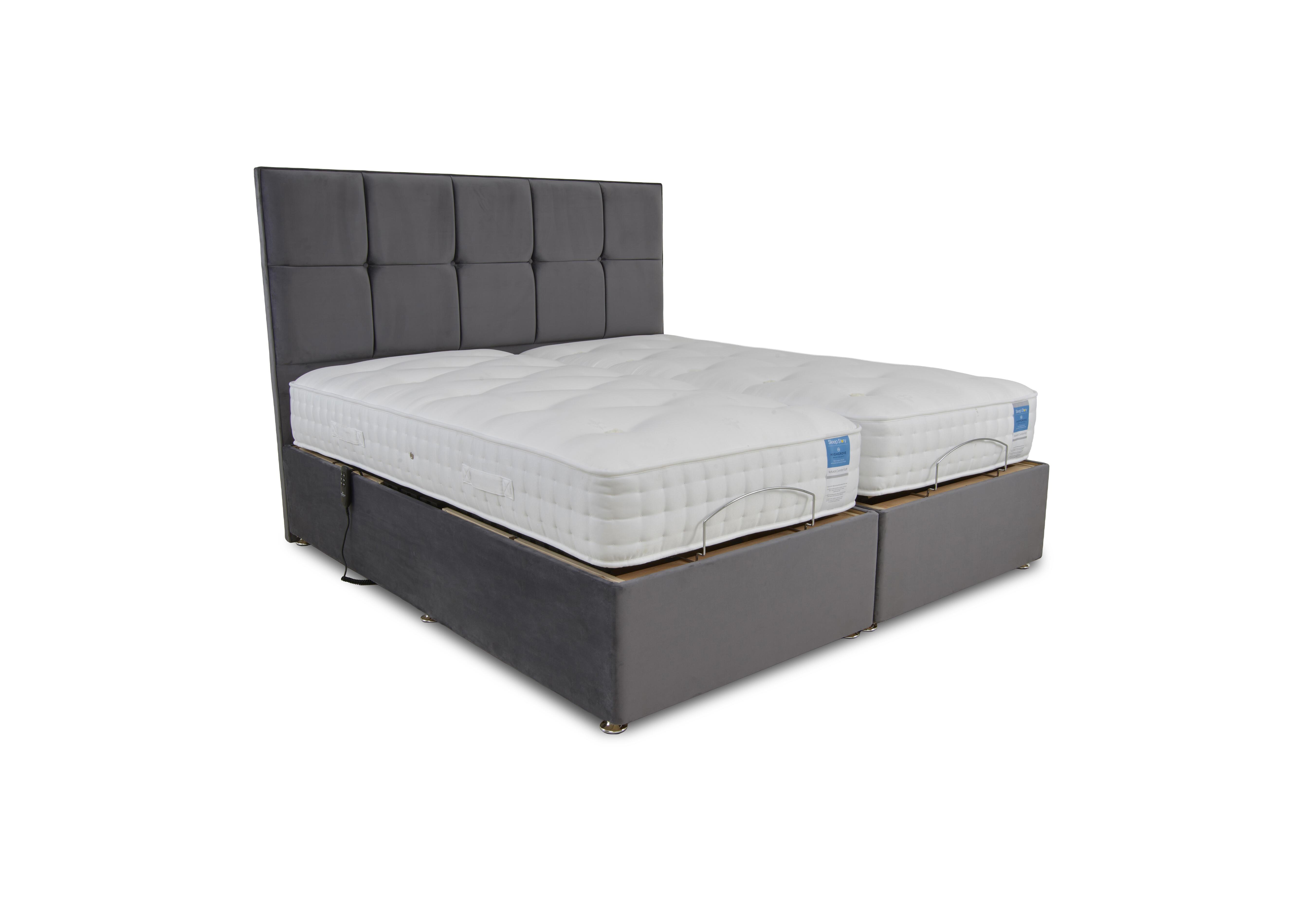 Natural Comfort Adjustable Divan Set in Plush Dark Grey on Furniture Village
