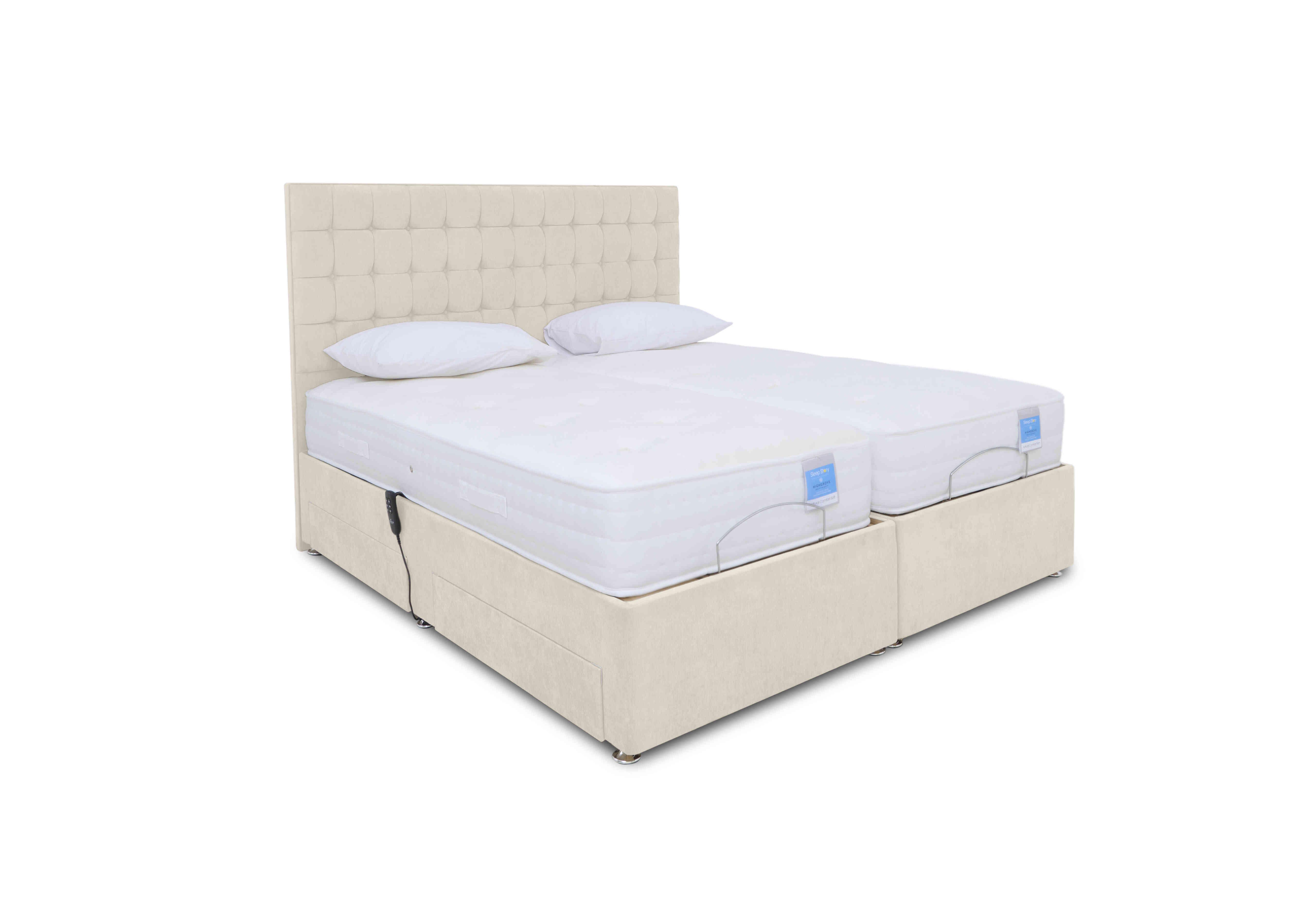 Natural Comfort Adjustable Divan Bed in Plush Ecru on Furniture Village