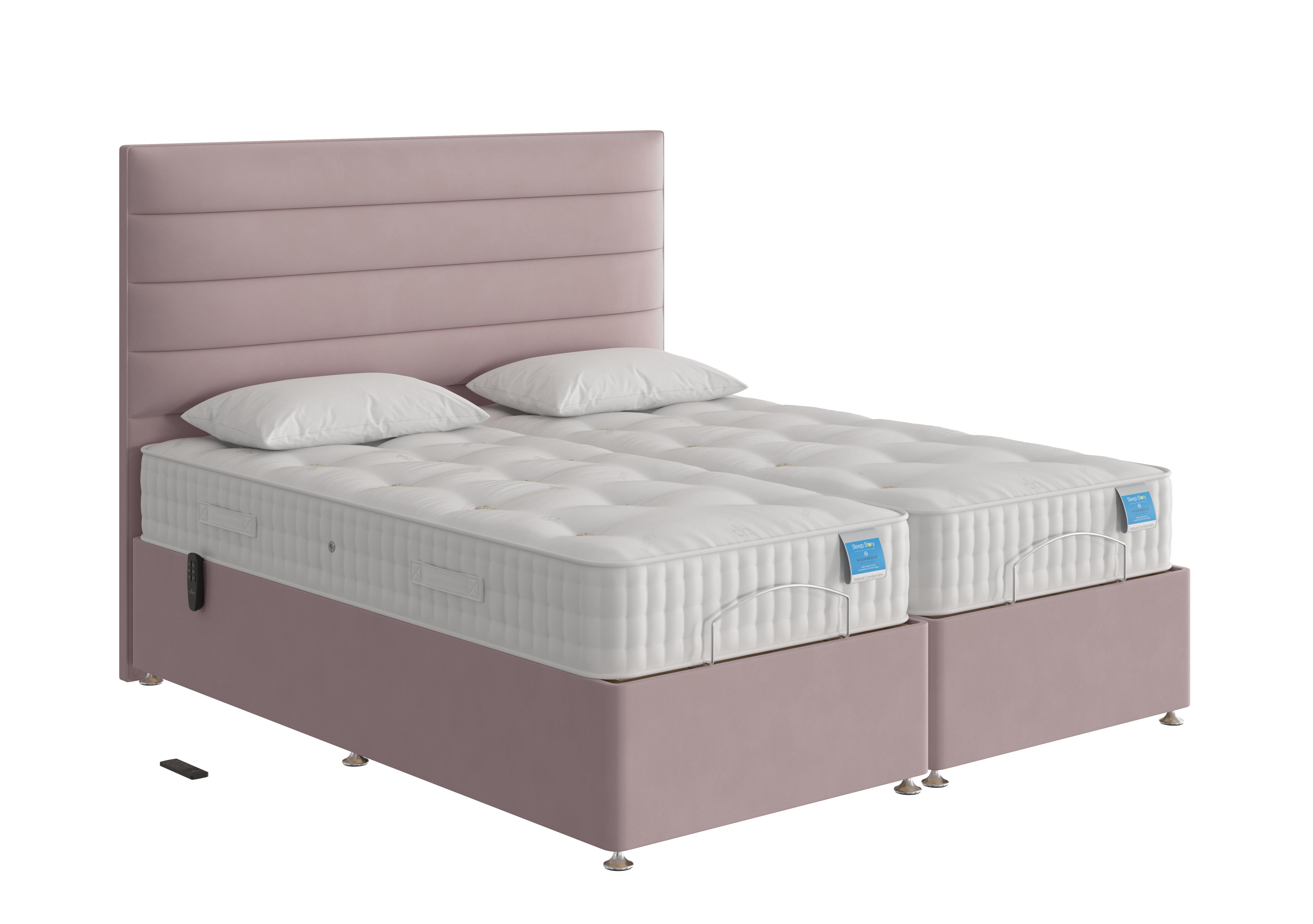 Natural Comfort Adjustable Divan Bed in Plush Lilac on Furniture Village