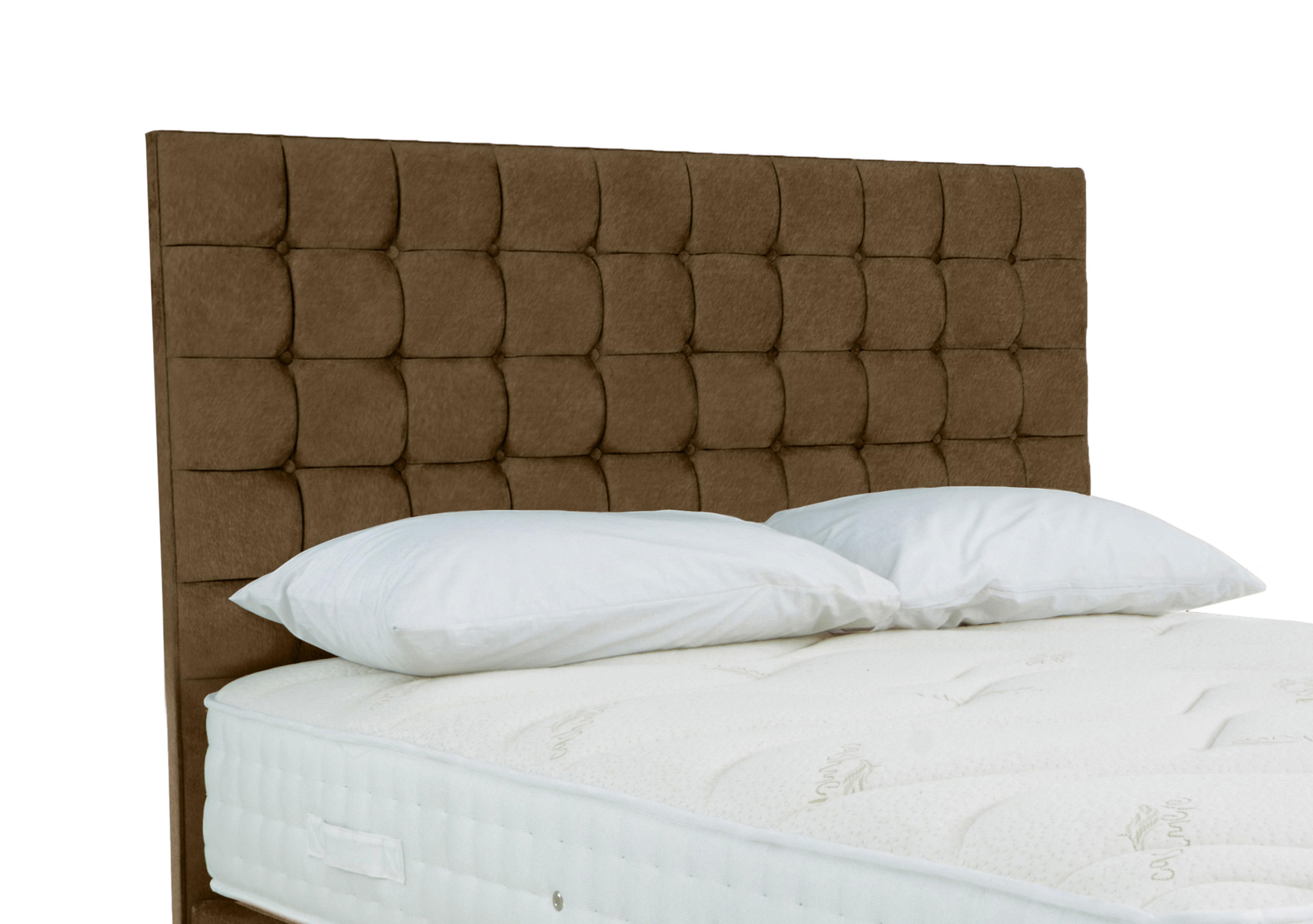 Dice Floor Standing Headboard in Milan Mocha on Furniture Village