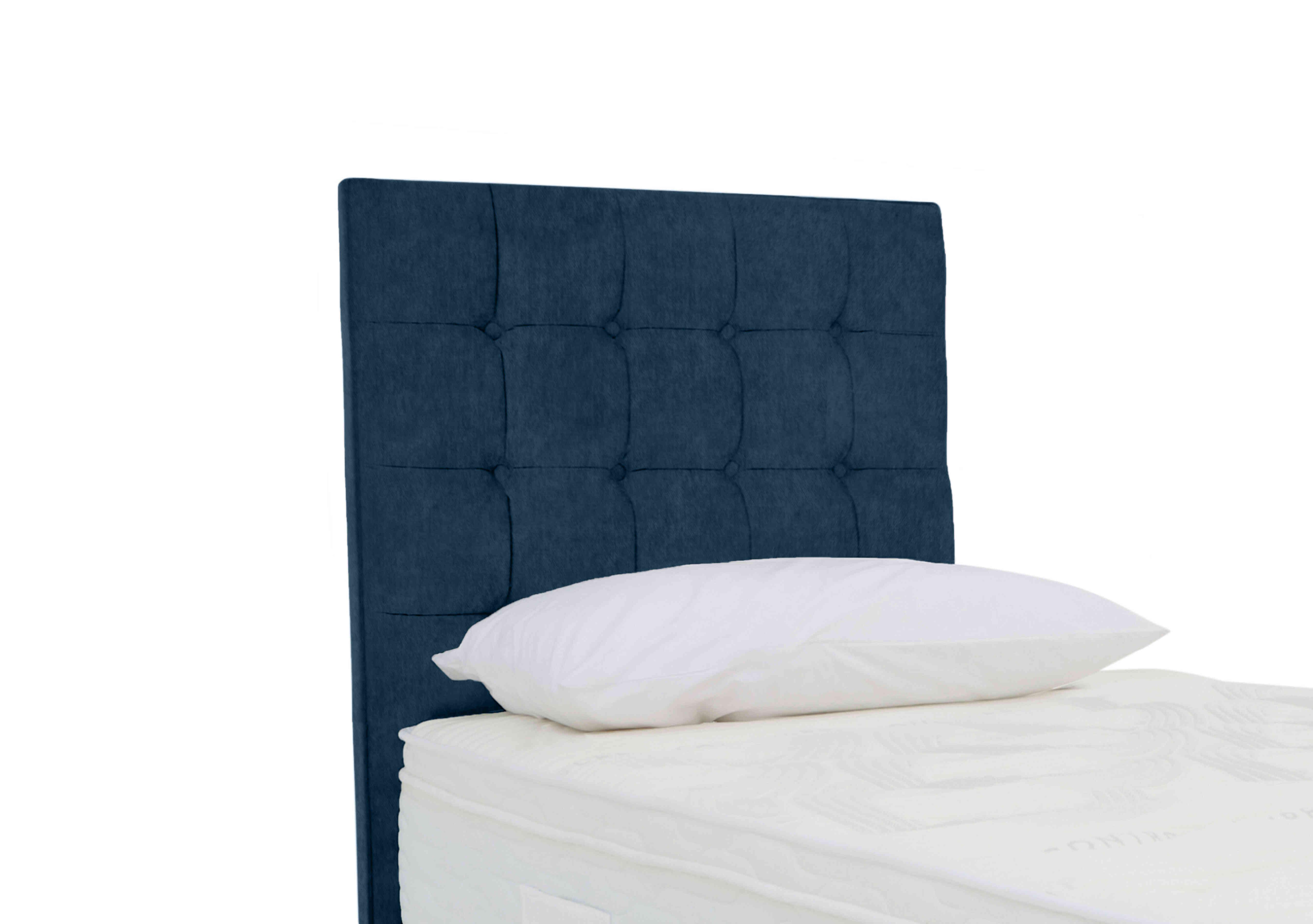 Dice Floor Standing Headboard in Plain Sapphire on Furniture Village