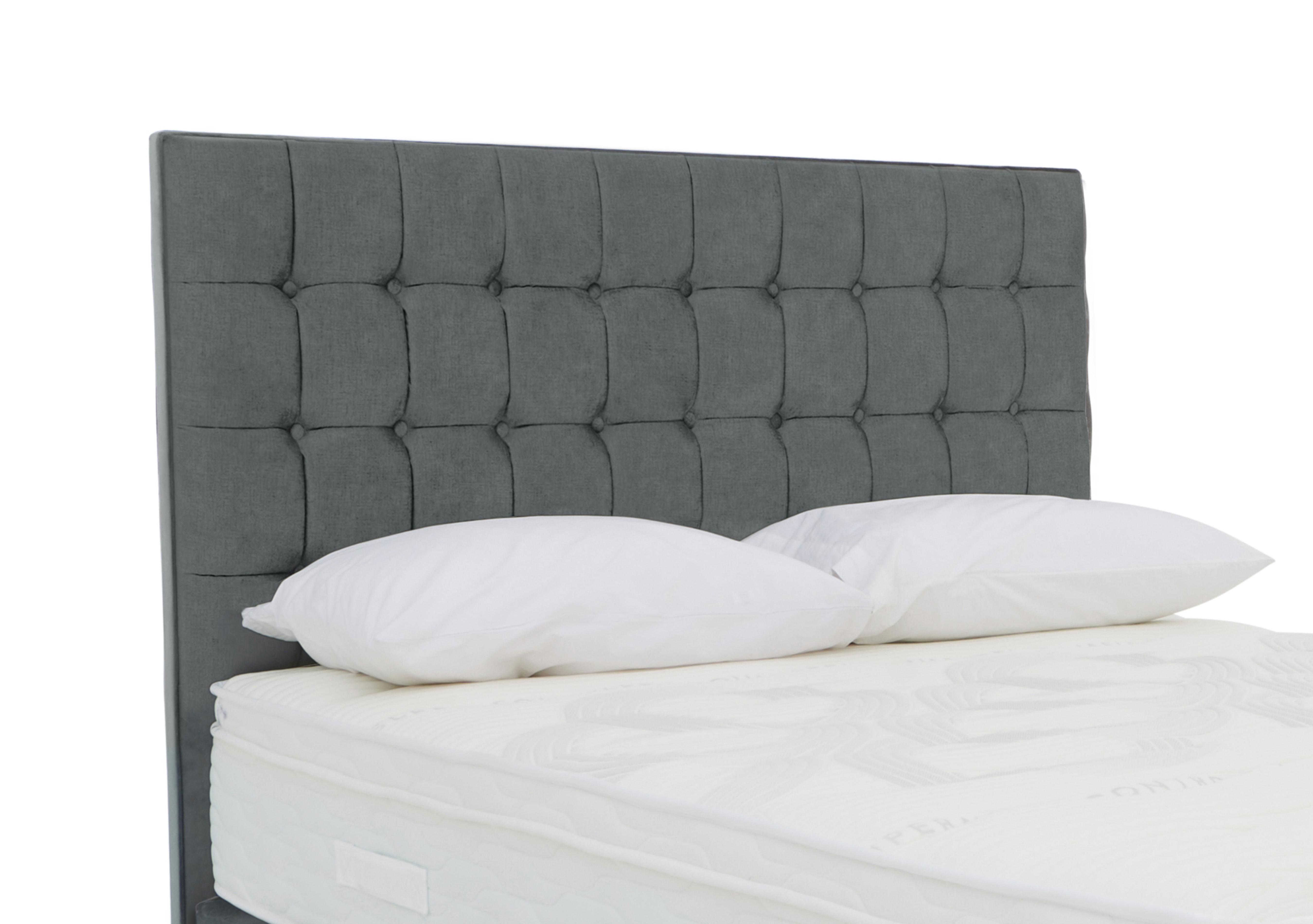 Dice Floor Standing Headboard in Plush Arctic Grey on Furniture Village