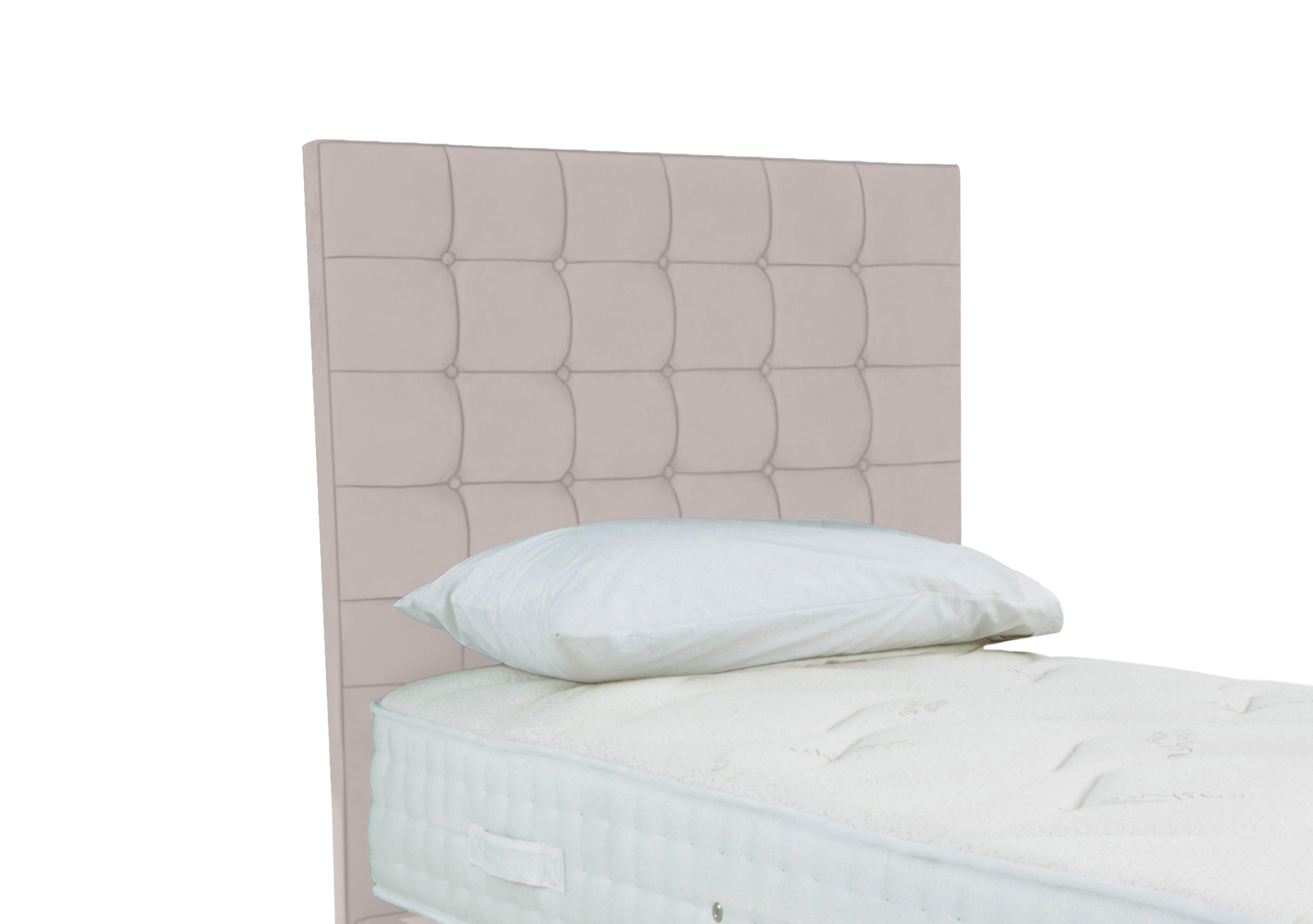 Dice Floor Standing Headboard in Plush Argent on Furniture Village