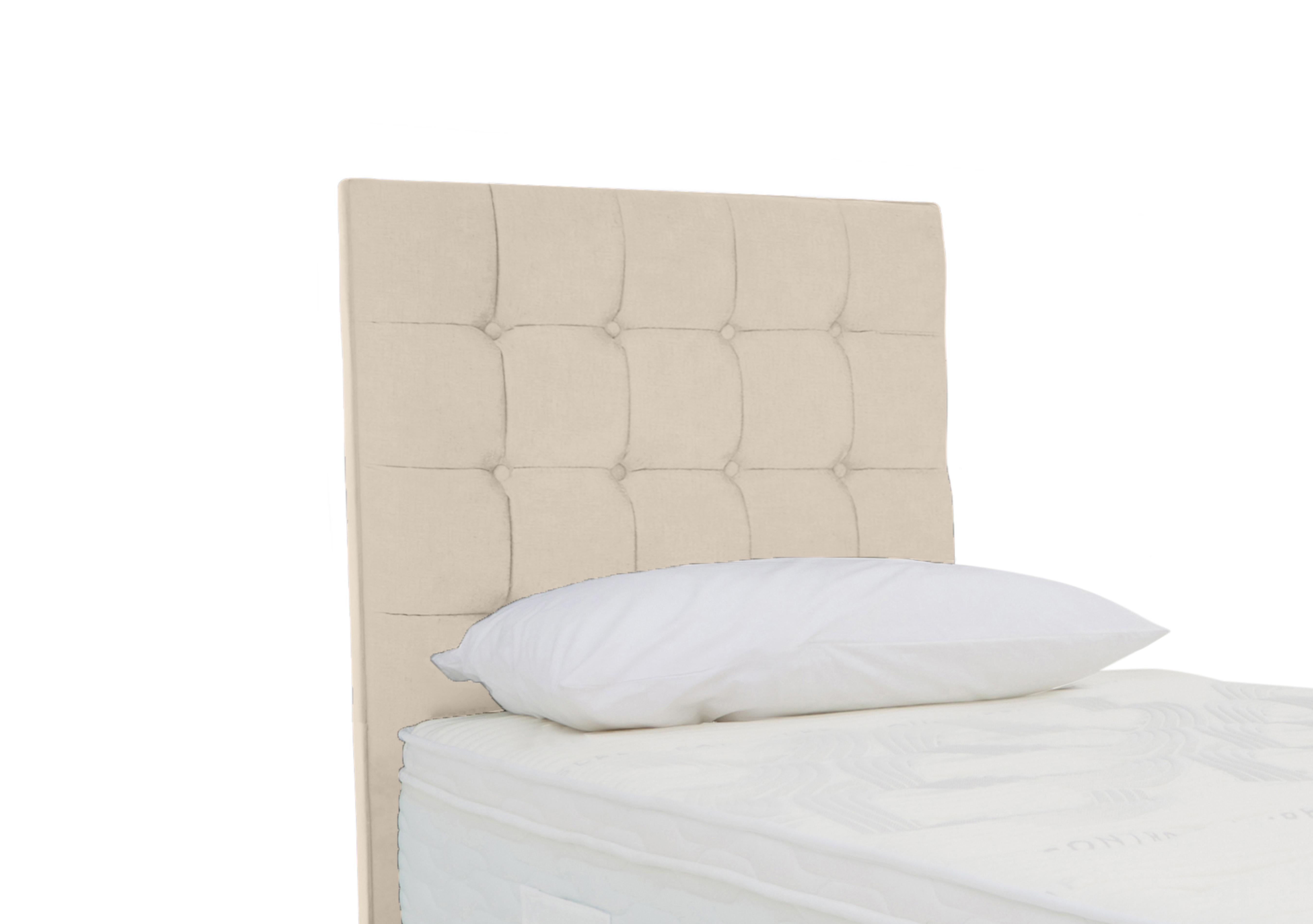 Dice Floor Standing Headboard in Plush Ecru on Furniture Village