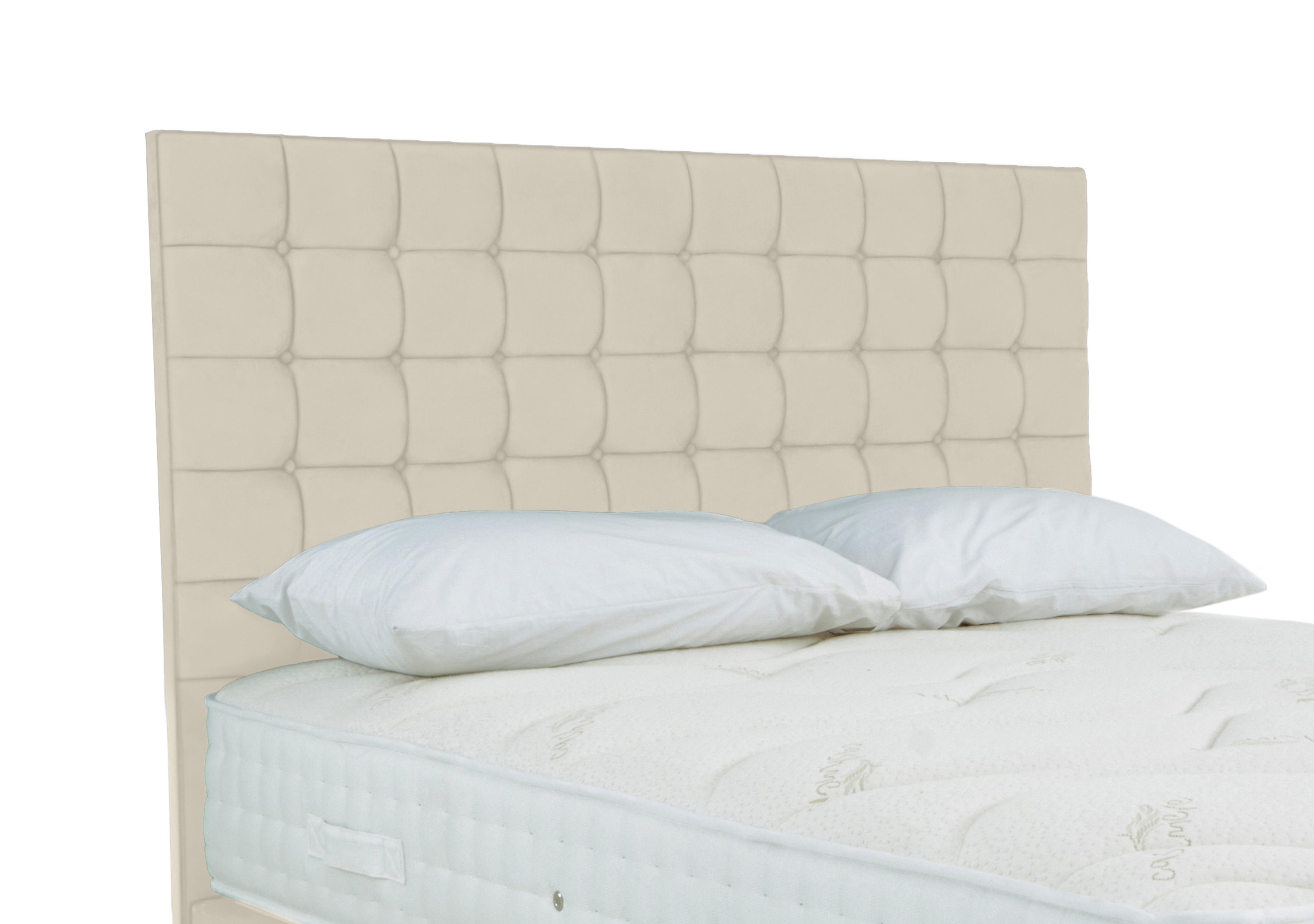 Dice Floor Standing Headboard in Plush Ecru on Furniture Village