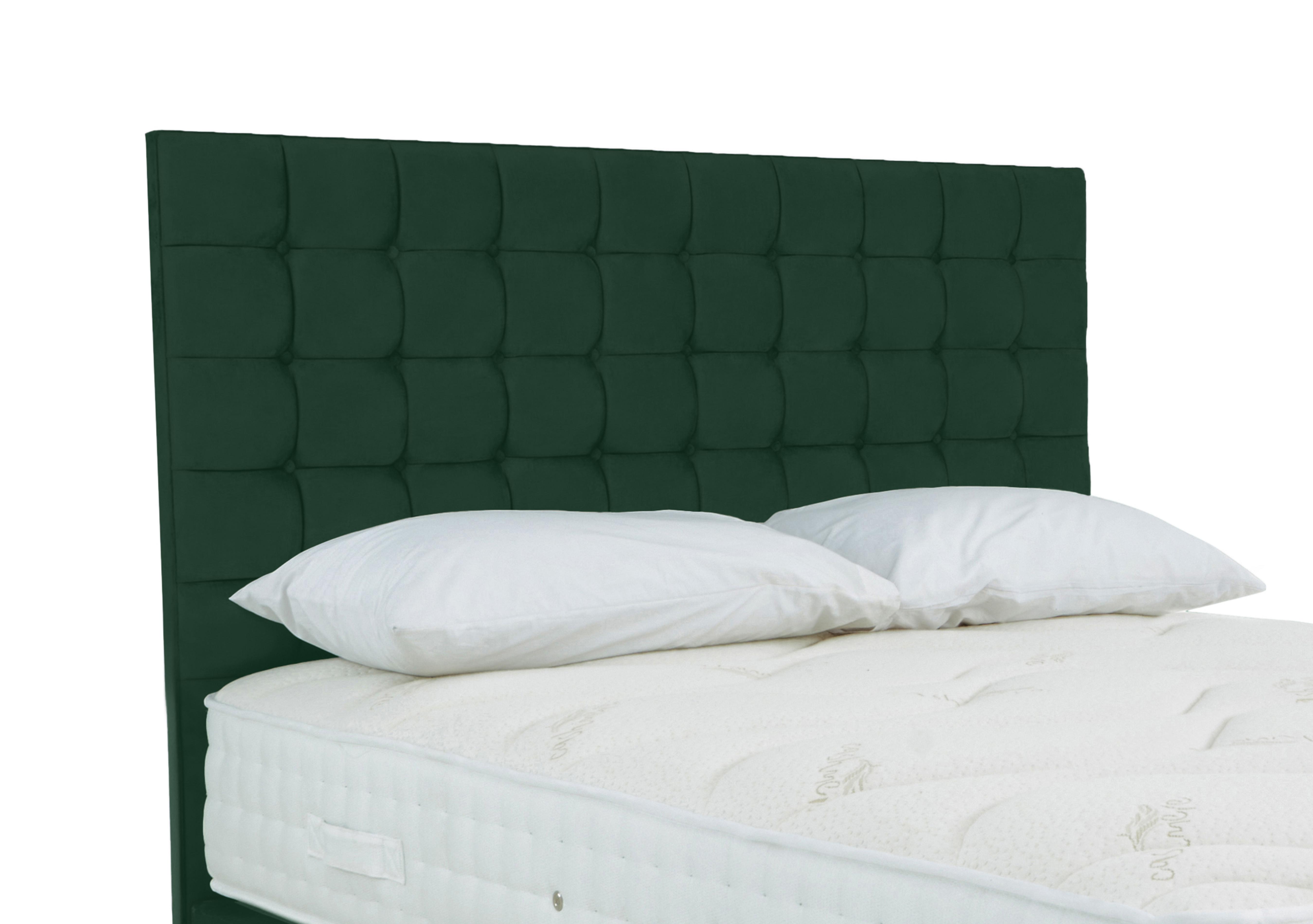 Dice Floor Standing Headboard in Plush Emerald on Furniture Village
