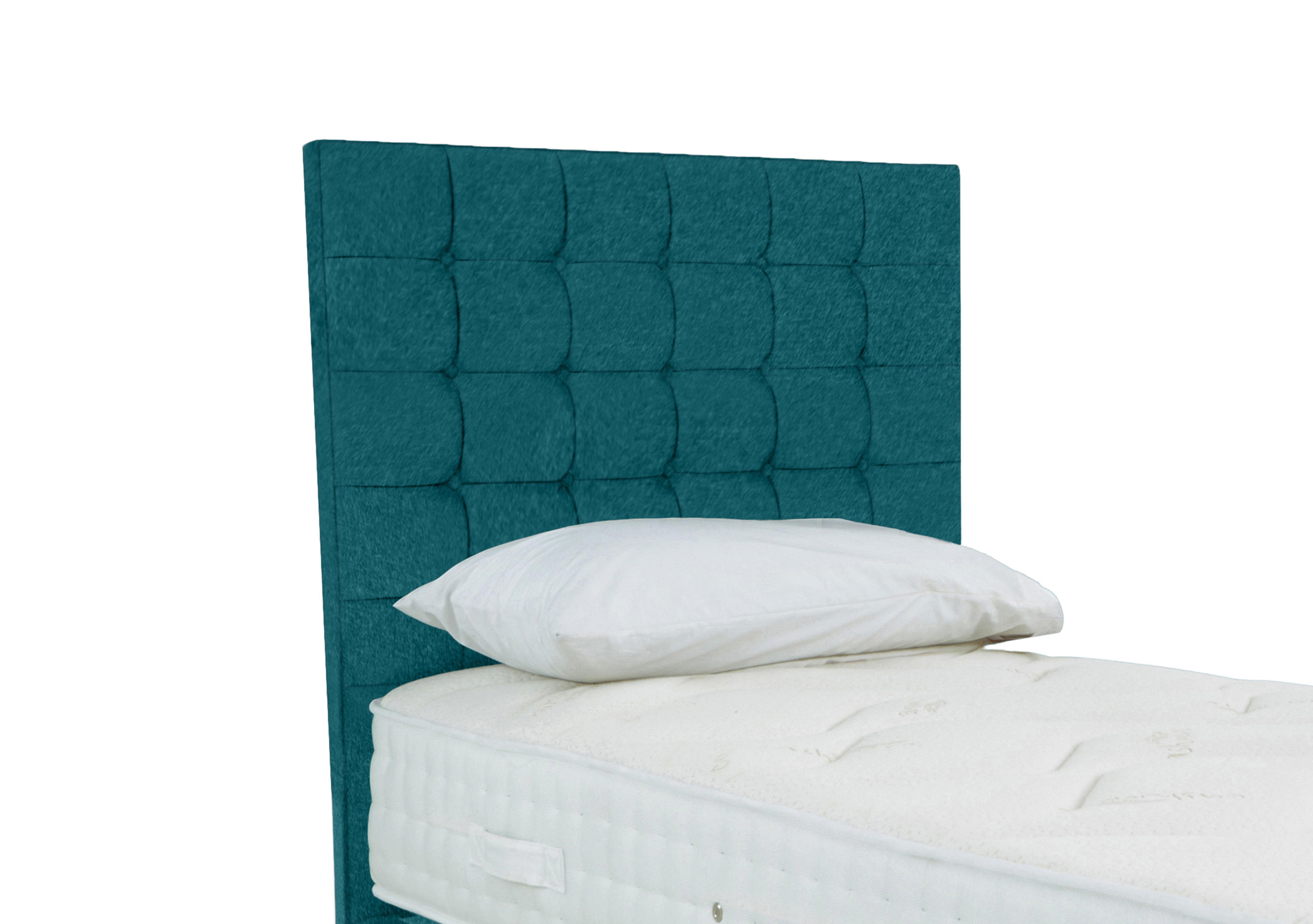 Dice Floor Standing Headboard in Venice New Teal on Furniture Village