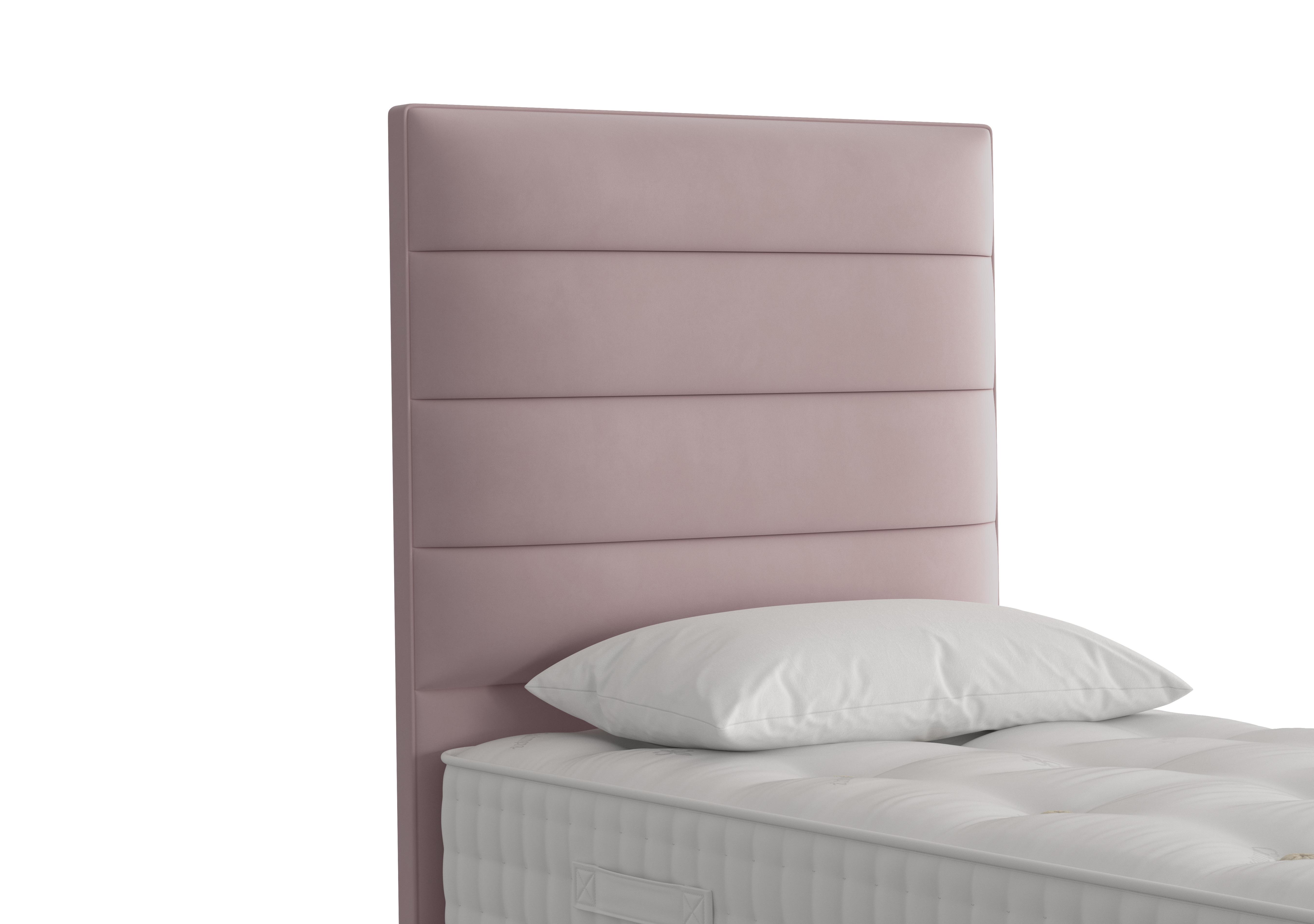 Horizon Floor Standing Headboard in Plush Lilac on Furniture Village