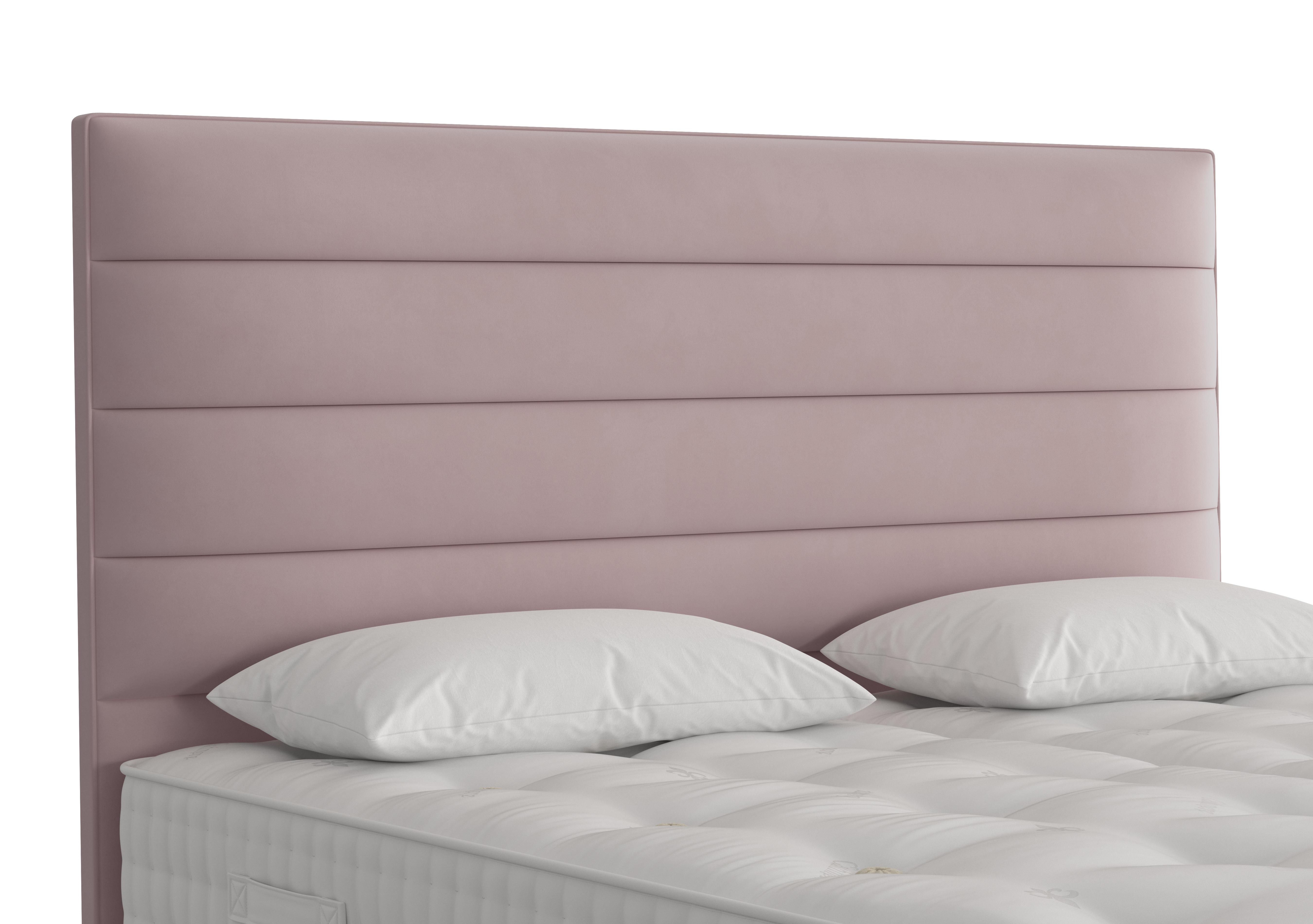 Horizon Floor Standing Headboard in Plush Lilac on Furniture Village