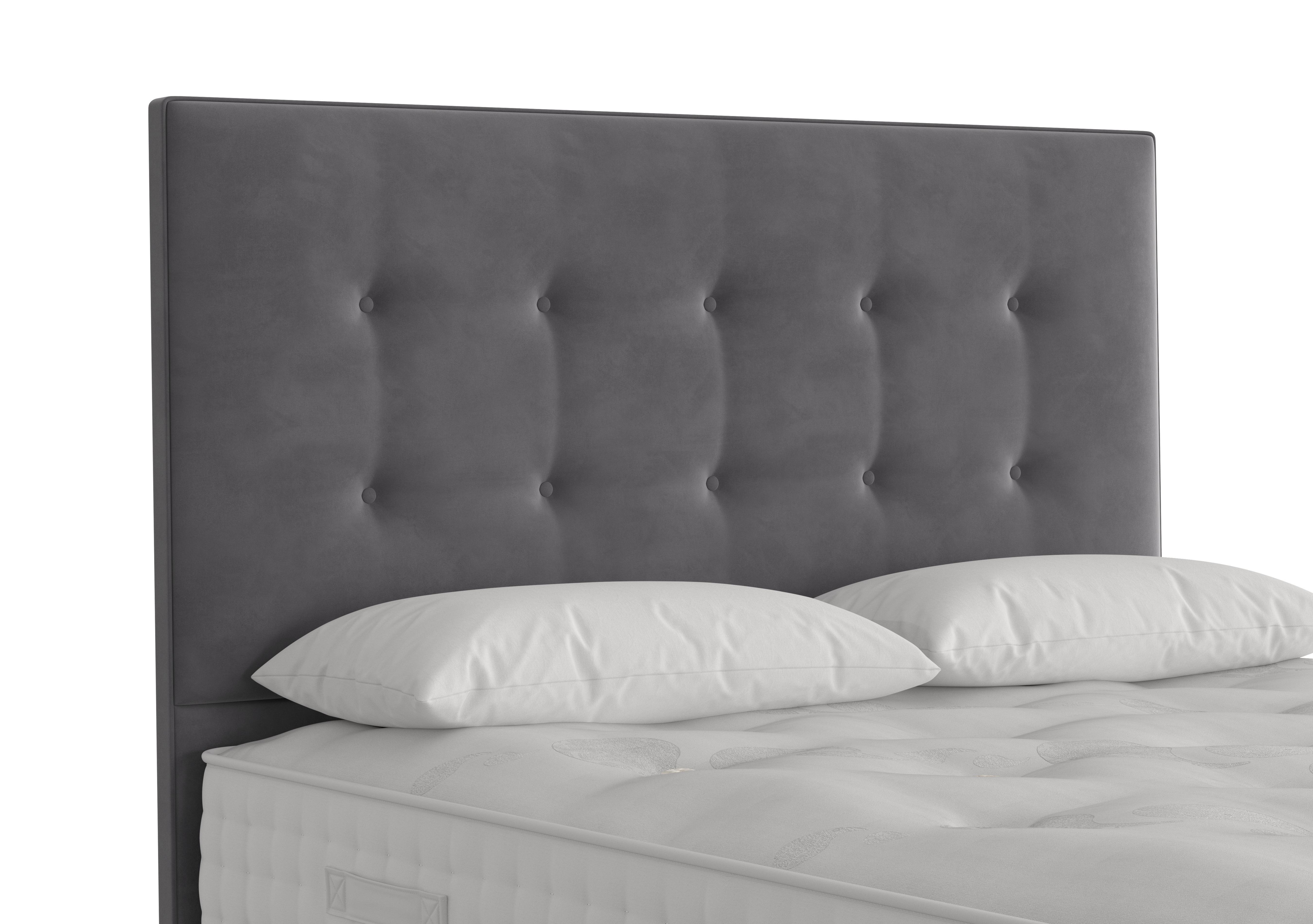 Reef Floor Standing Headboard in Plush Arctic Grey on Furniture Village