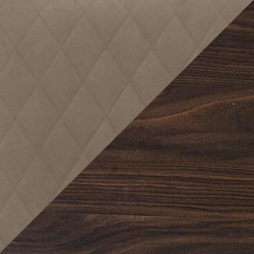 Palazzo Capitonne Buttoned Dining Chair in Dark Walnut in Aquos 124 08 Taupe on Furniture Village