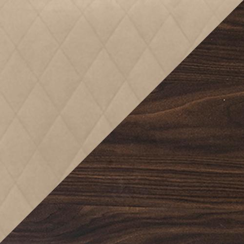 Palazzo Capitonne Buttoned Dining Chair in Dark Walnut in Aquos 128 03 Cream on Furniture Village