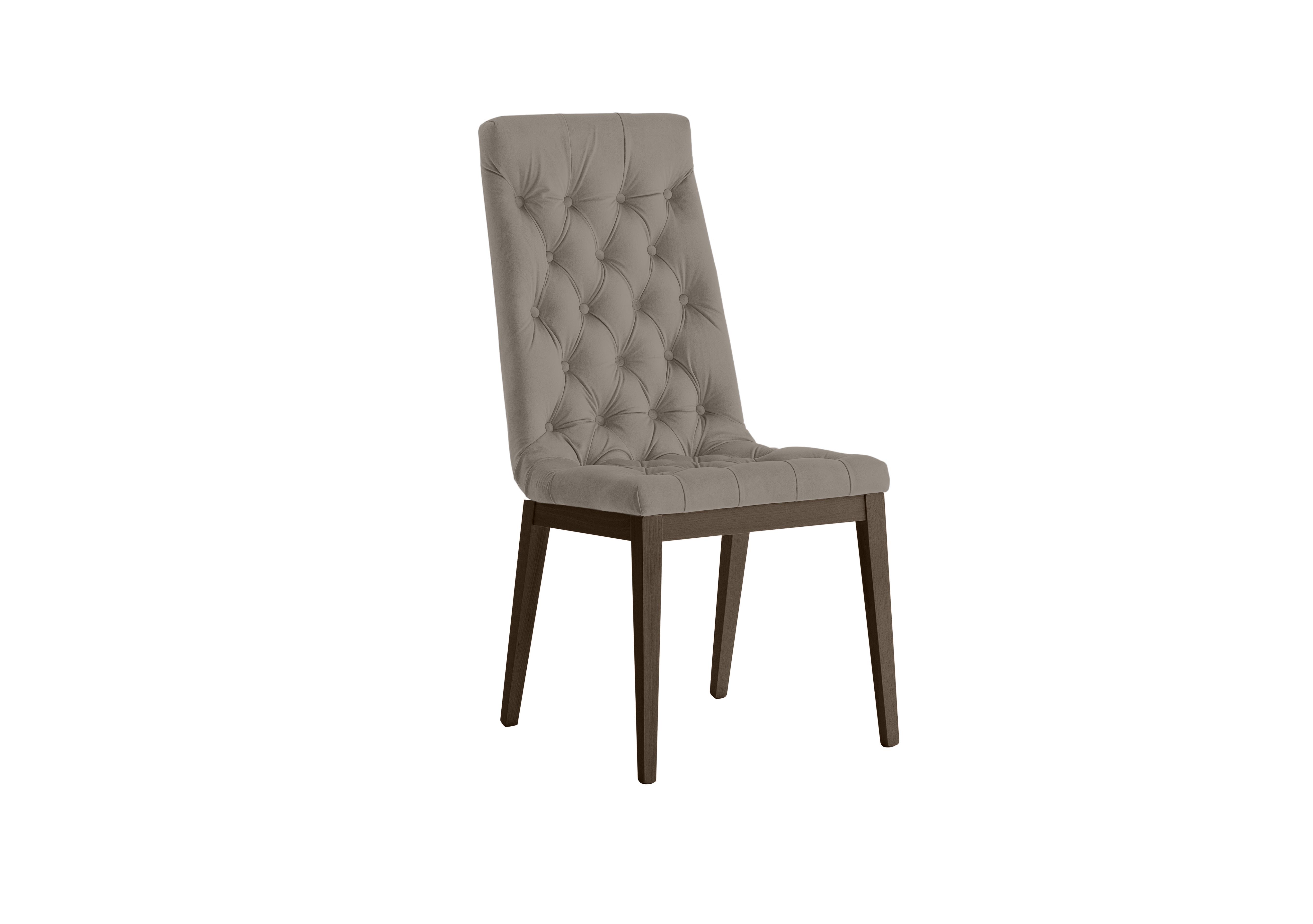 Palazzo Capitonne Buttoned Dining Chair in Dark Walnut in Scarlet 359 09taupe on Furniture Village