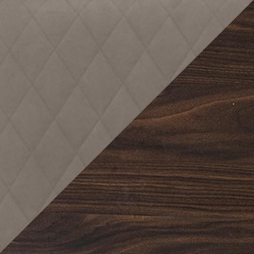 Palazzo Capitonne Buttoned Dining Chair in Dark Walnut in Scarlet 359 09taupe on Furniture Village