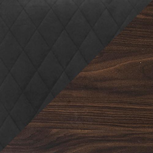 Palazzo Capitonne Buttoned Dining Chair in Dark Walnut in Scarlet 366 02 Dark Grey on Furniture Village
