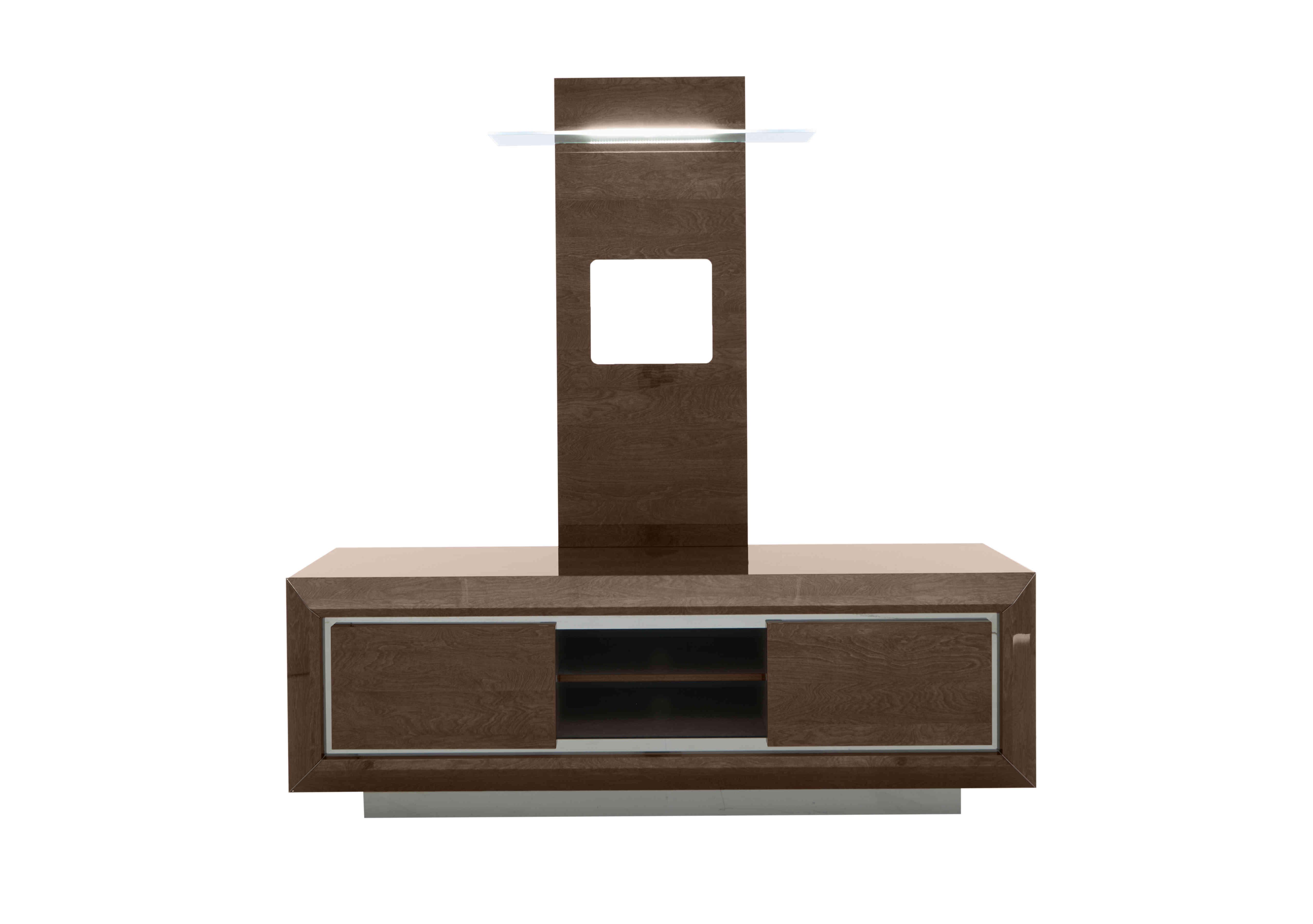 Palazzo TV Base and&nbsp;TV Wall Panel in Dark Walnut on Furniture Village