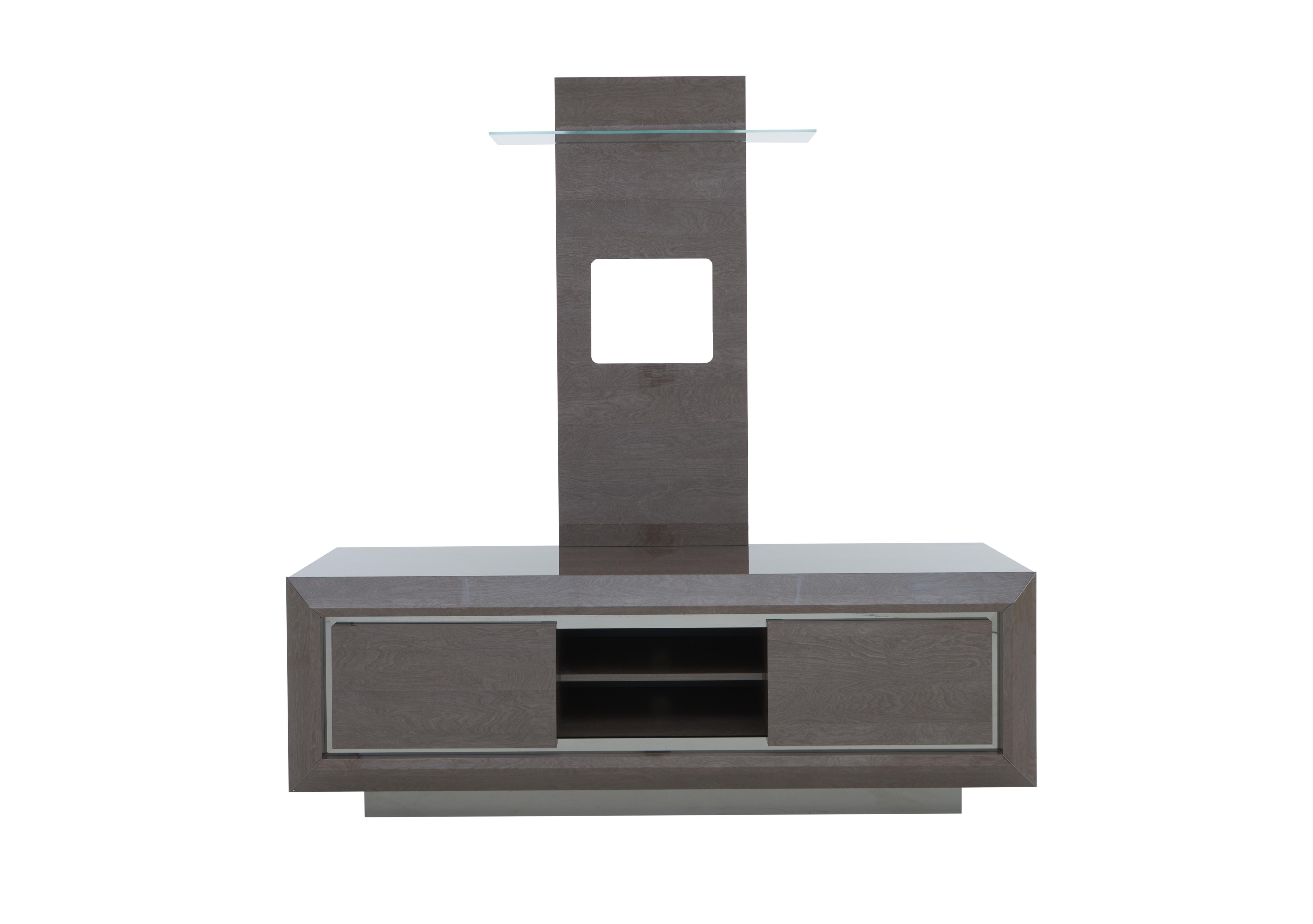 Palazzo TV Base and TV Wall Panel in Silver Birch on Furniture Village