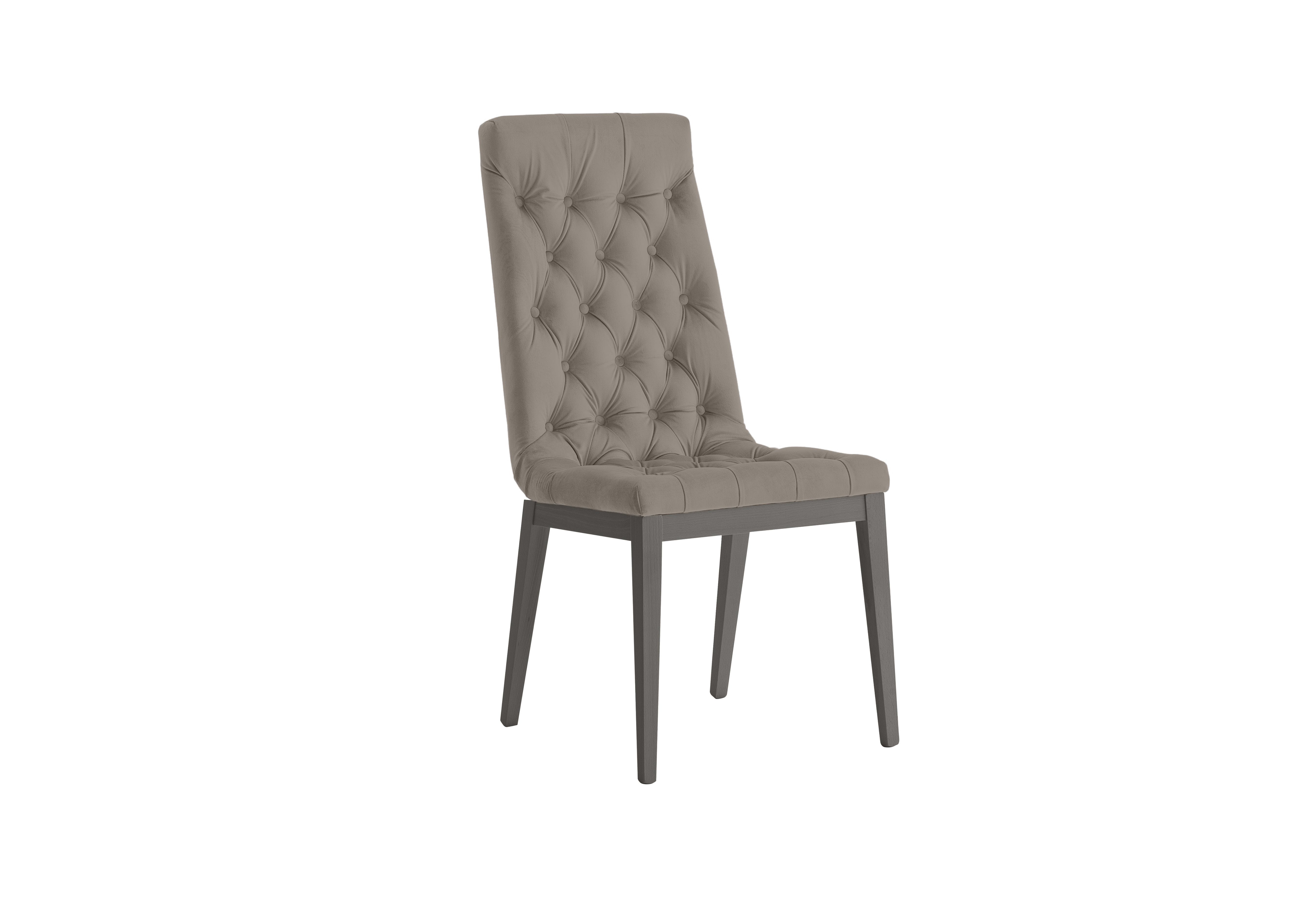 Palazzo Capitonne Buttoned Dining Chair in Silver Birch in Scarlet 359 09 Taupe on Furniture Village