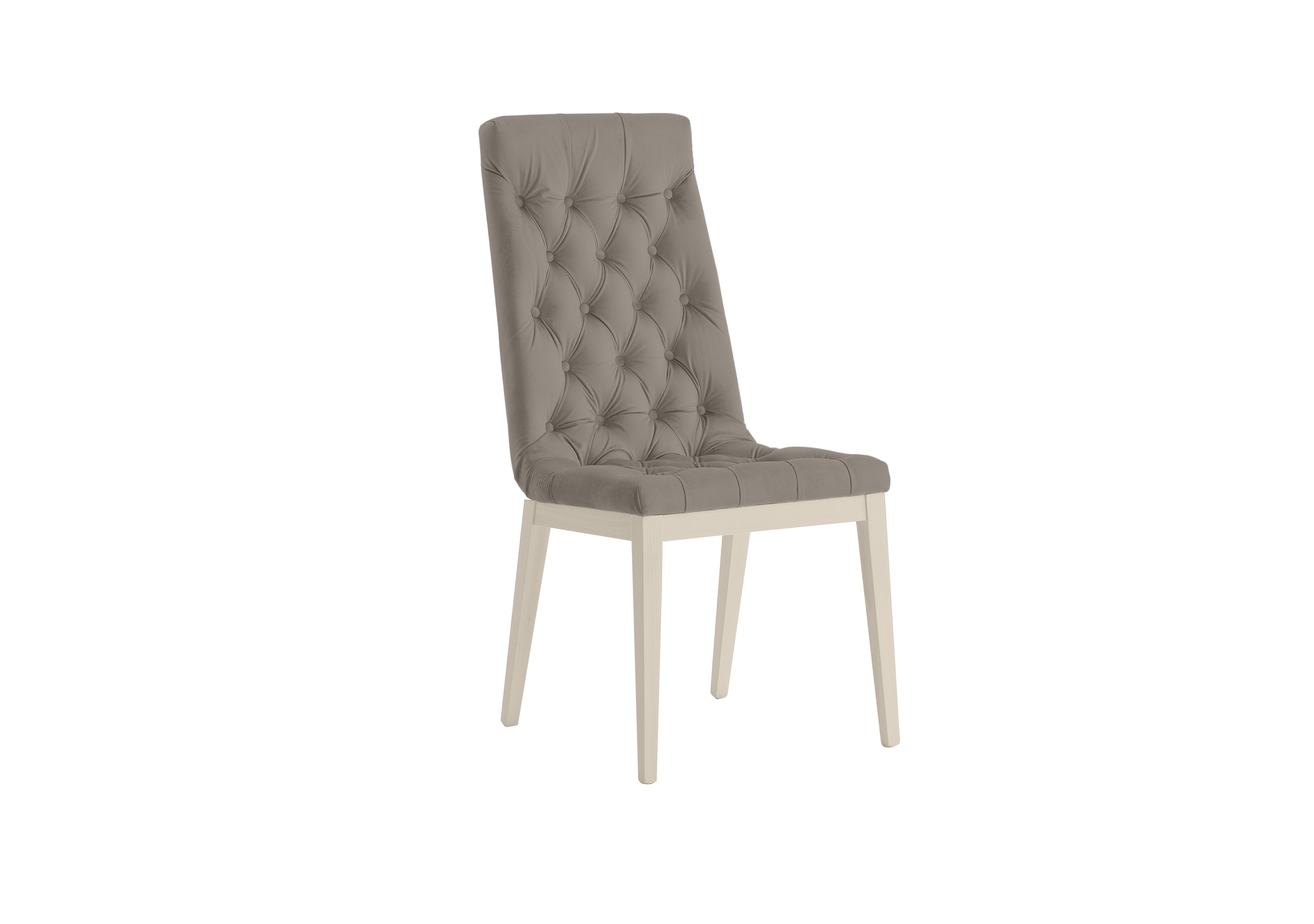 Palazzo Capitonne Buttoned Dining Chair in Sand Birch in Scarlet 359 09 Taupe on Furniture Village