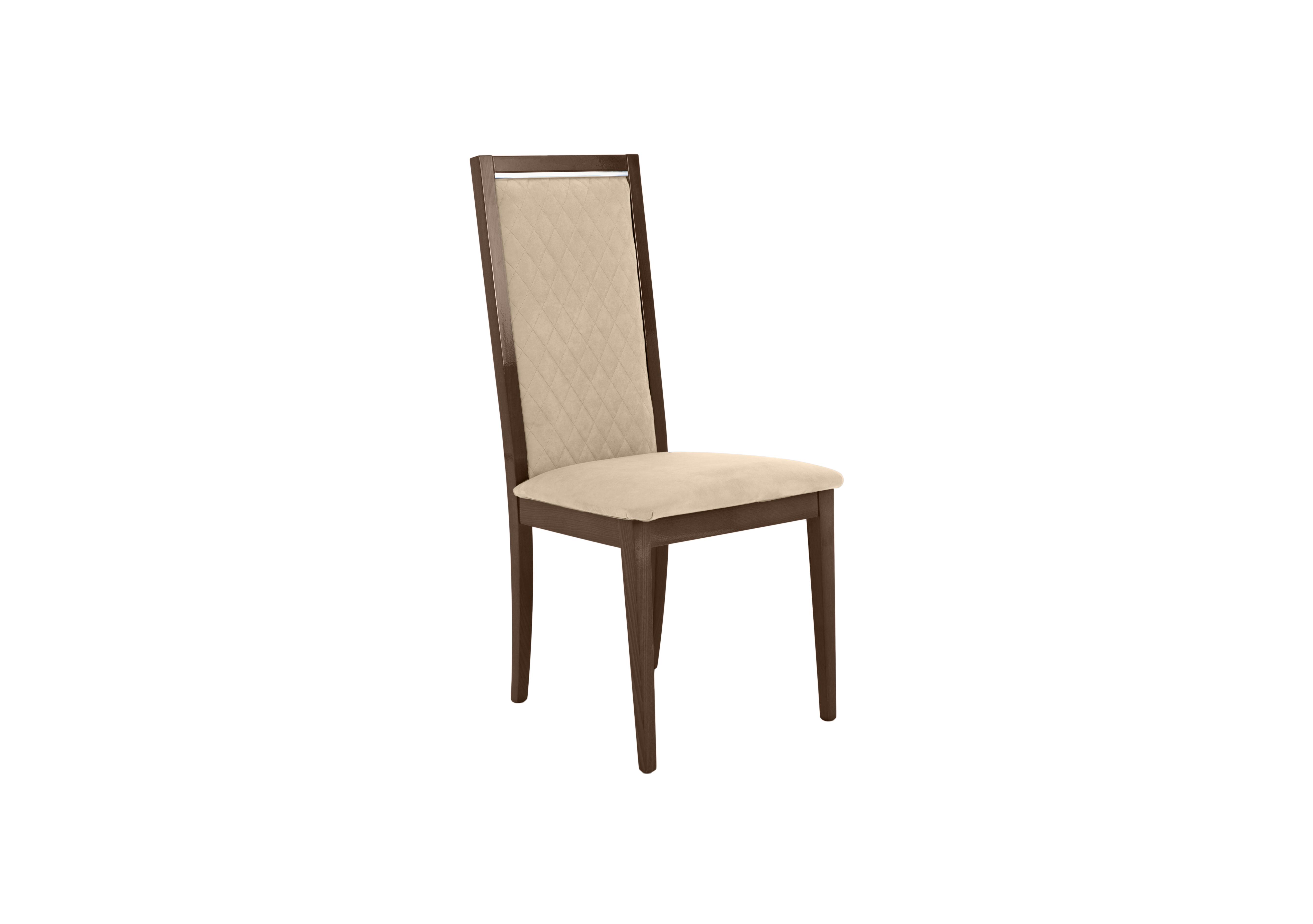 Palazzo Rombi Dining Chair in Dark Walnut in Aquos 129 03 Cream on Furniture Village