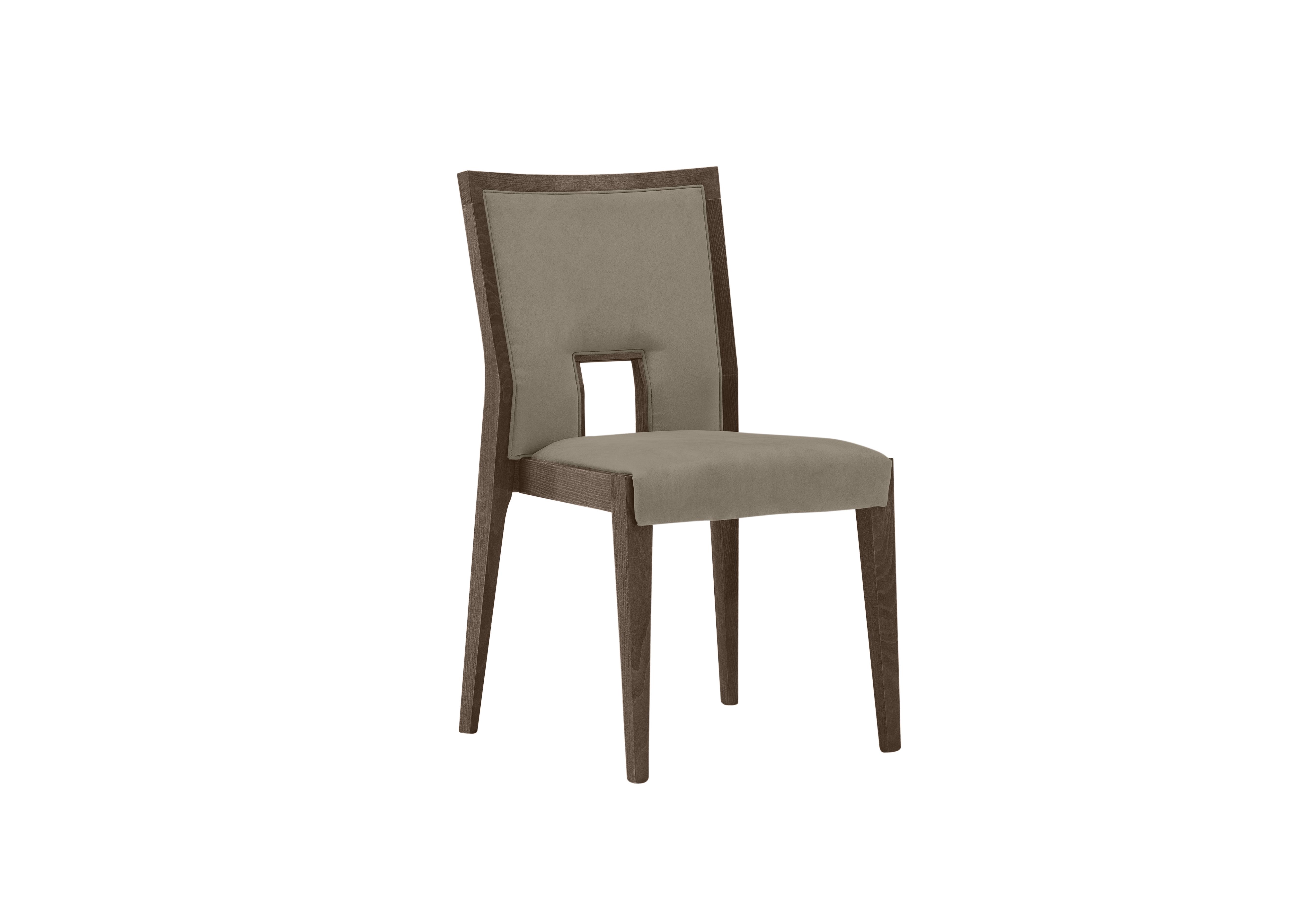 Palazzo Ambra Dining Chair in Dark Walnut in Aquos 125 08 Taupe on Furniture Village
