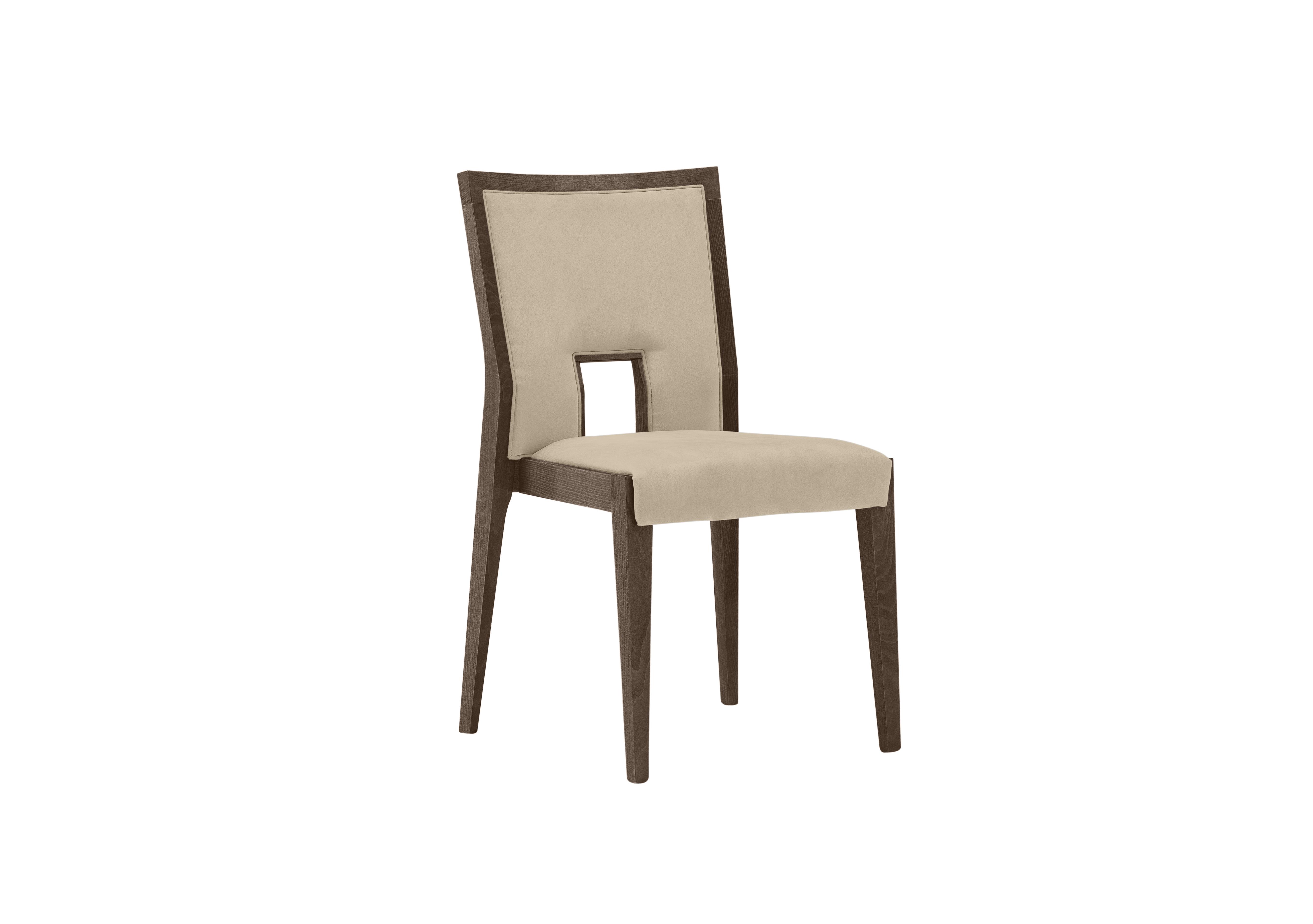 Palazzo Ambra Dining Chair in Dark Walnut in Aquos 129 03 Cream on Furniture Village